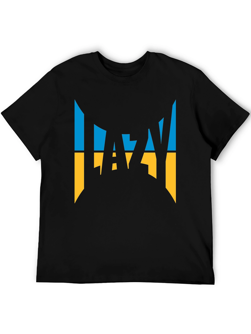 Lazy Ukrainian Flag Inspired Graphic T-Shirt