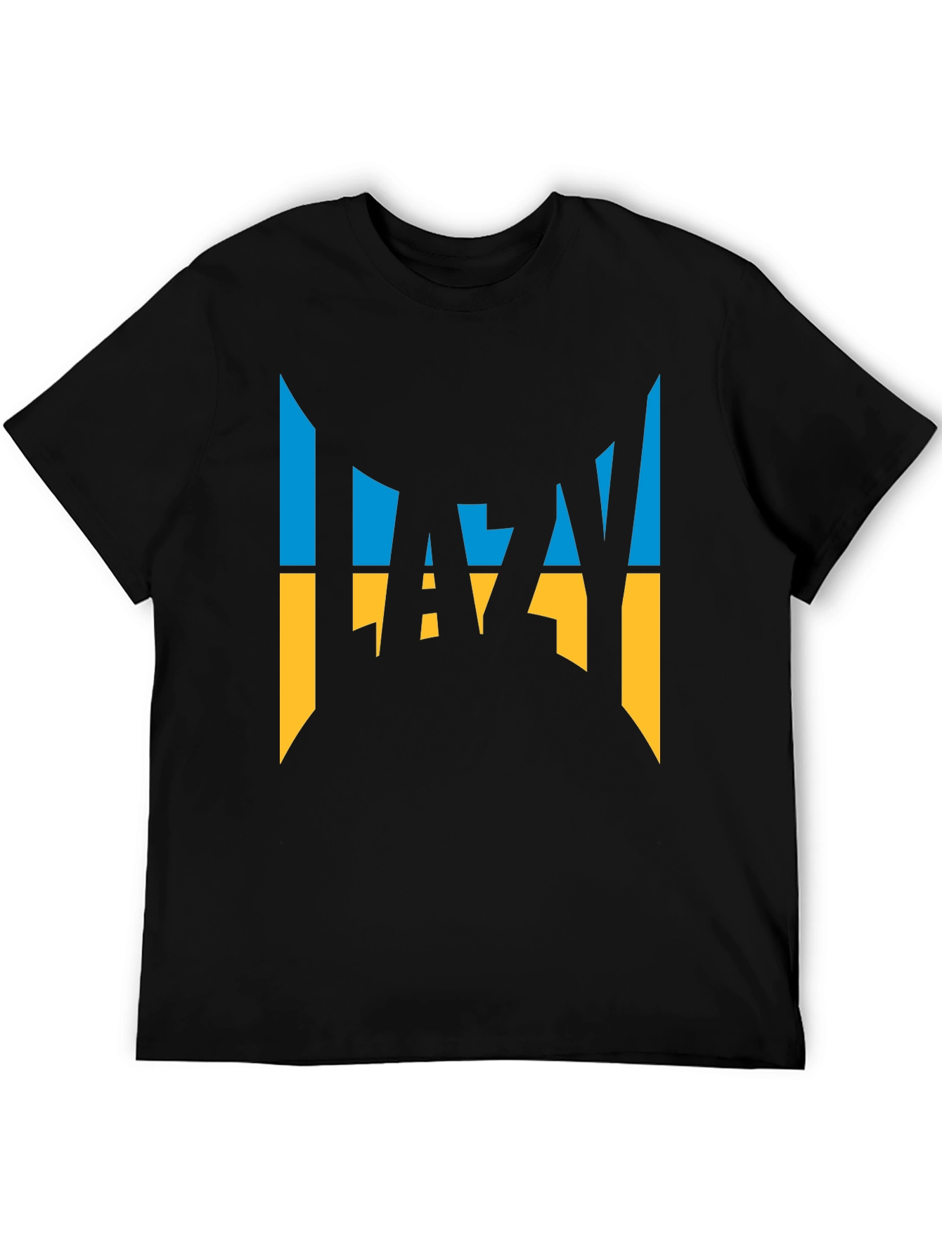 Lazy Ukrainian Flag Inspired Graphic T-Shirt