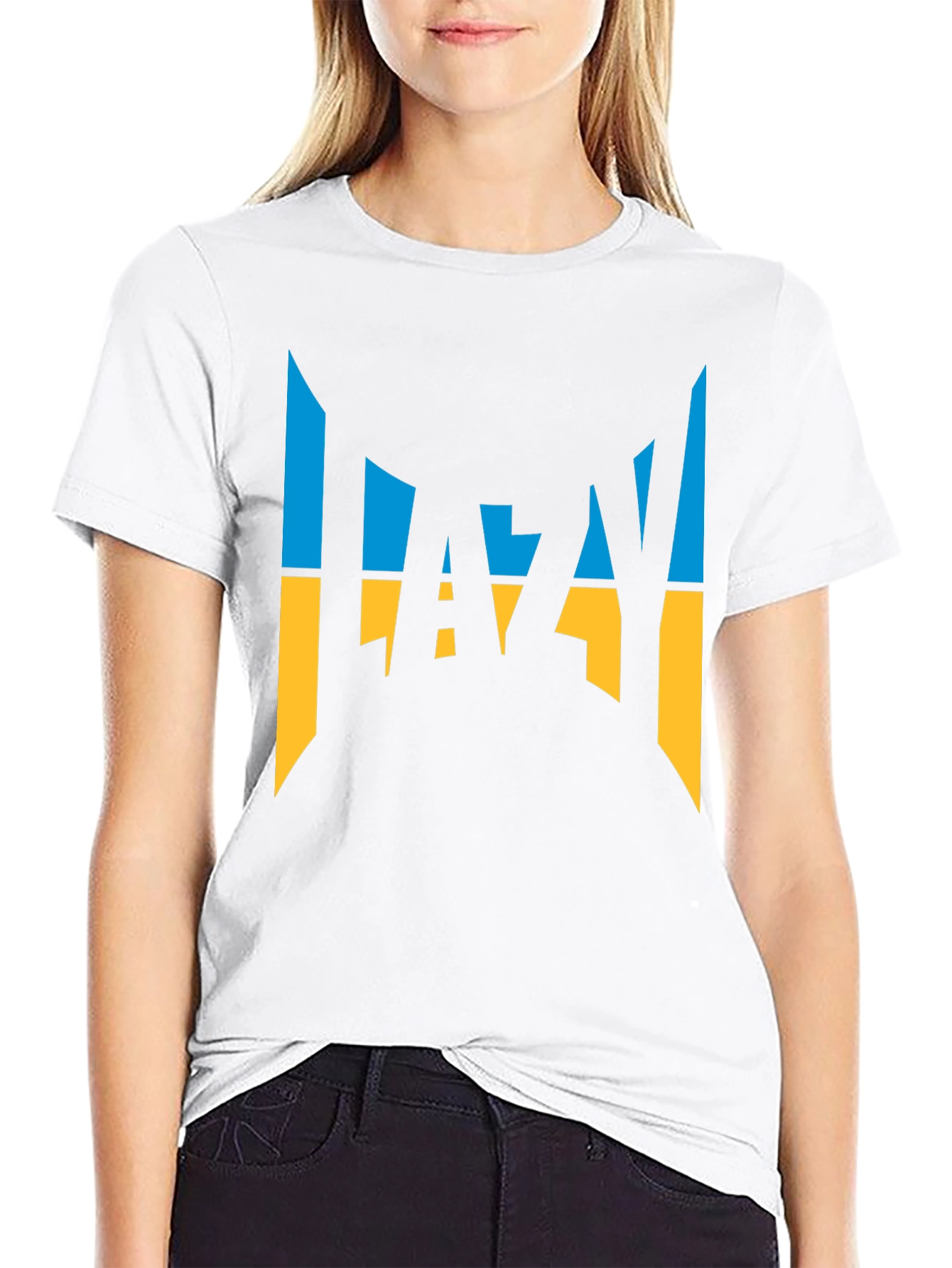 Lazy Ukrainian Flag Inspired Graphic T-Shirt