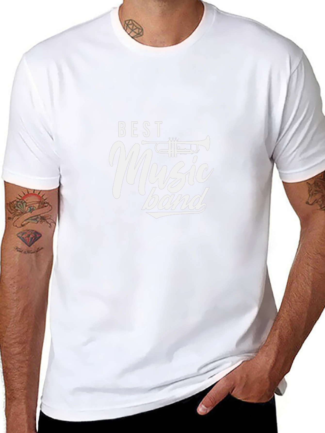 Best Music Band Trumpet Graphic Black T-Shirt