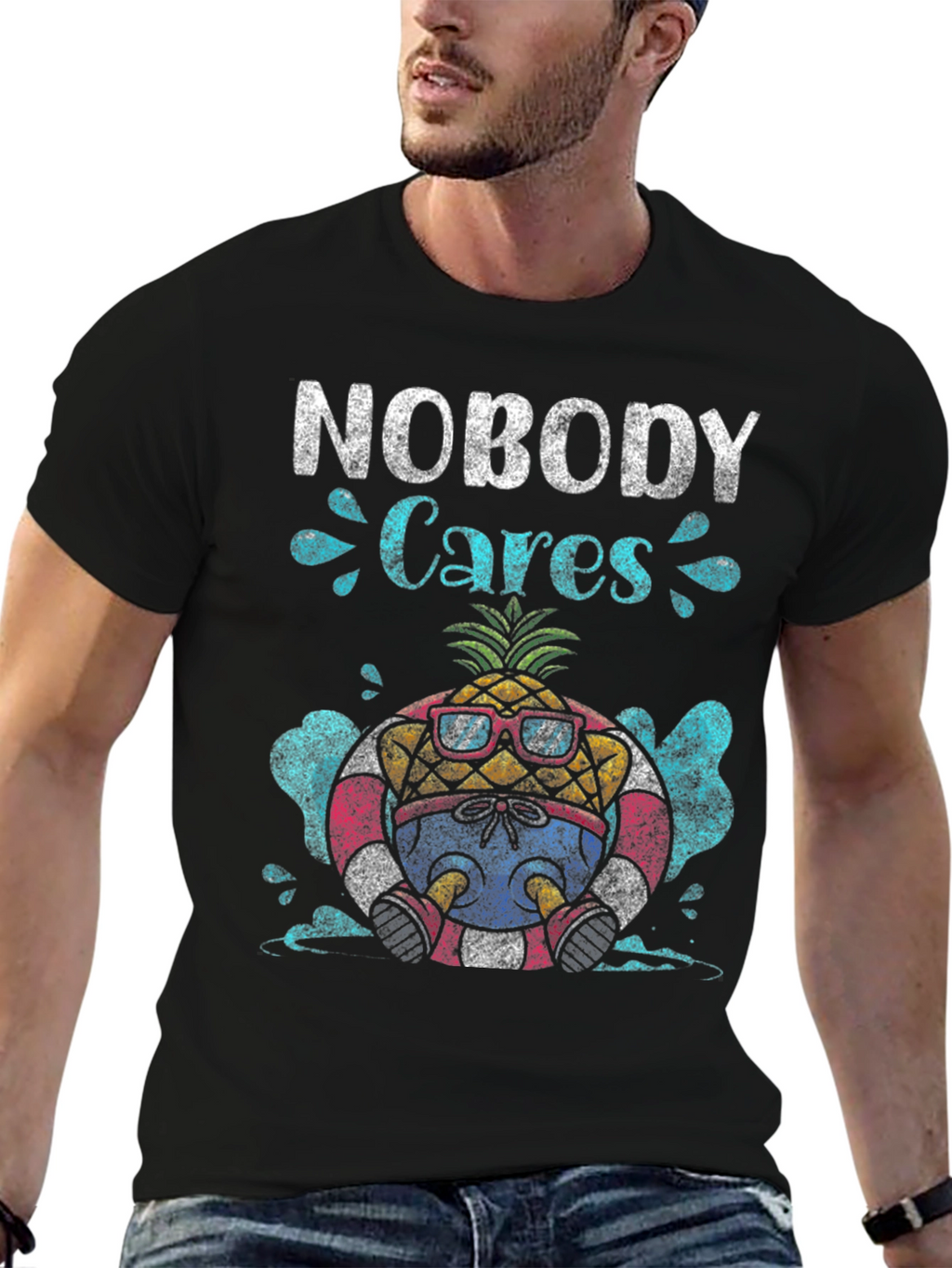 Nobody Cares Pineapple Graphic T-Shirt