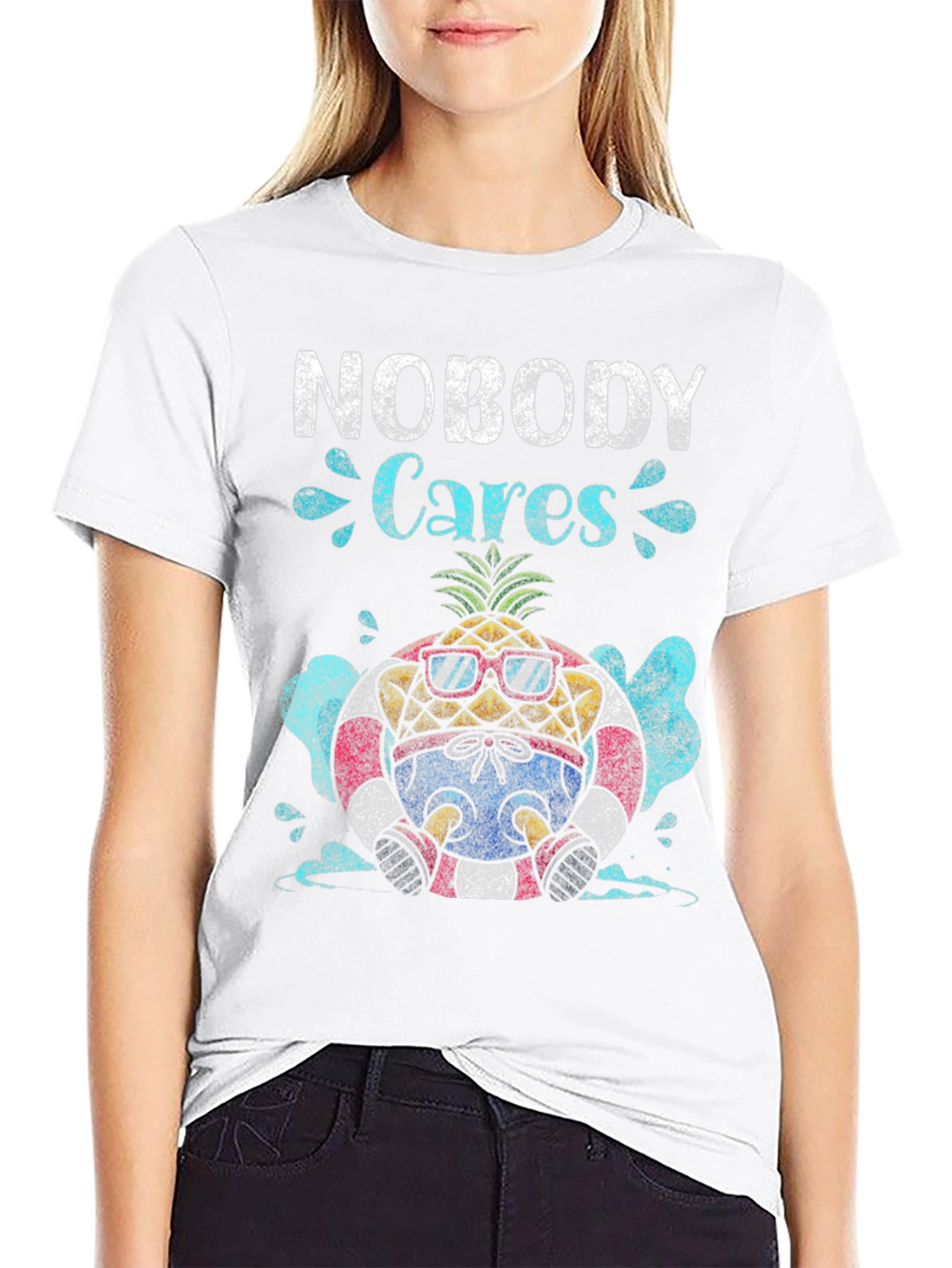 Nobody Cares Pineapple Graphic T-Shirt