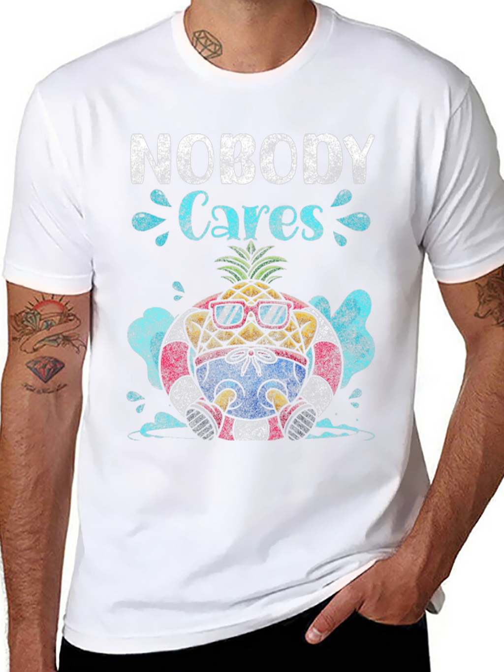 Nobody Cares Pineapple Graphic T-Shirt