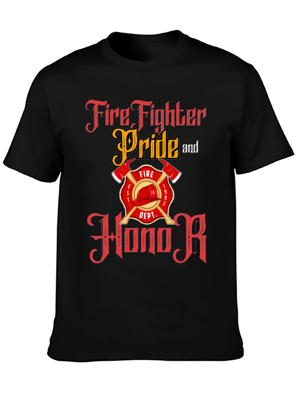 Firefighter Pride Honor Black T-Shirt