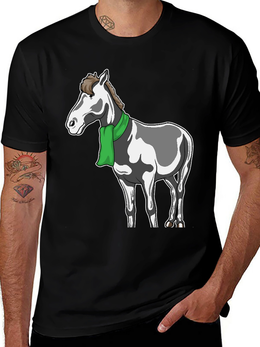 Horse with Scarf Graphic Tee