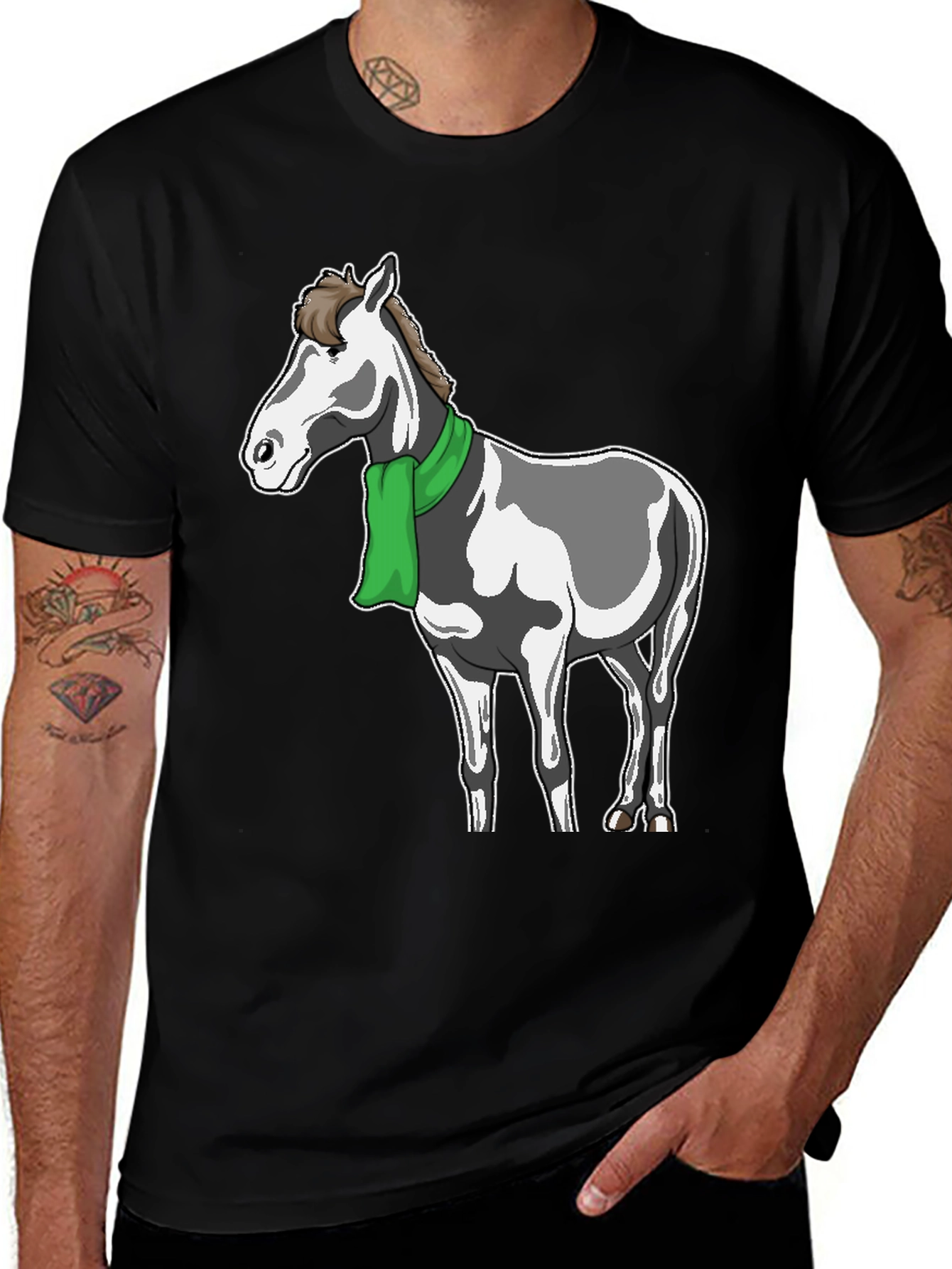 Horse with Scarf Graphic Tee