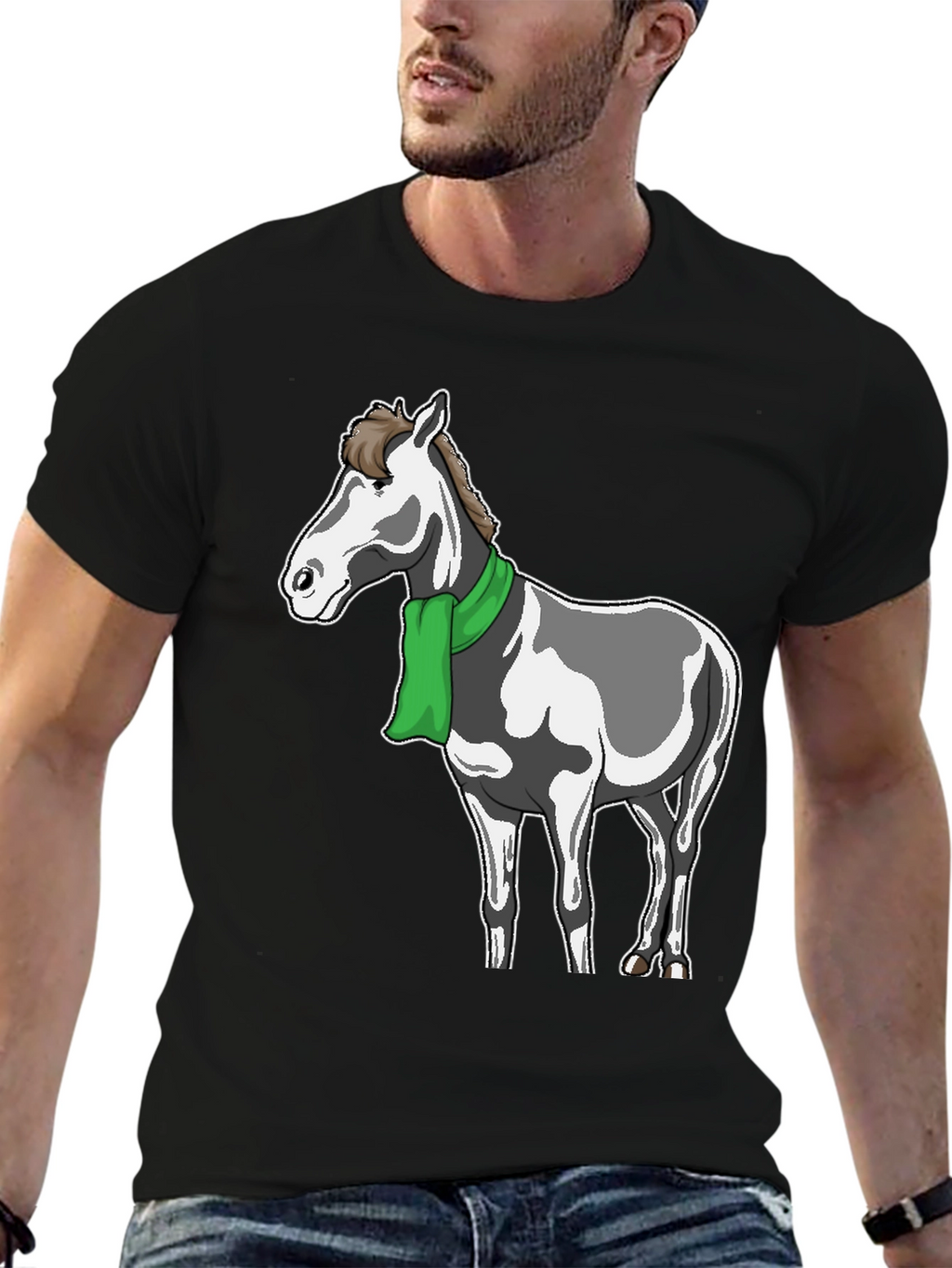 Horse with Scarf Graphic Tee