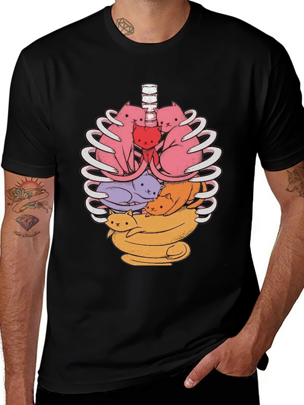 Anatomical Cat Ribcage T-Shirt