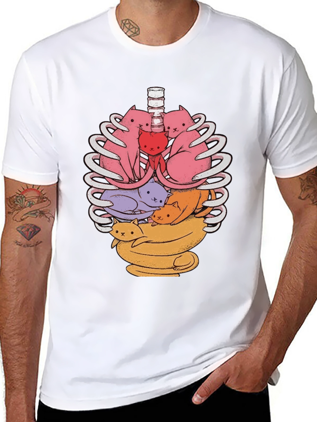 Anatomical Cat Ribcage T-Shirt