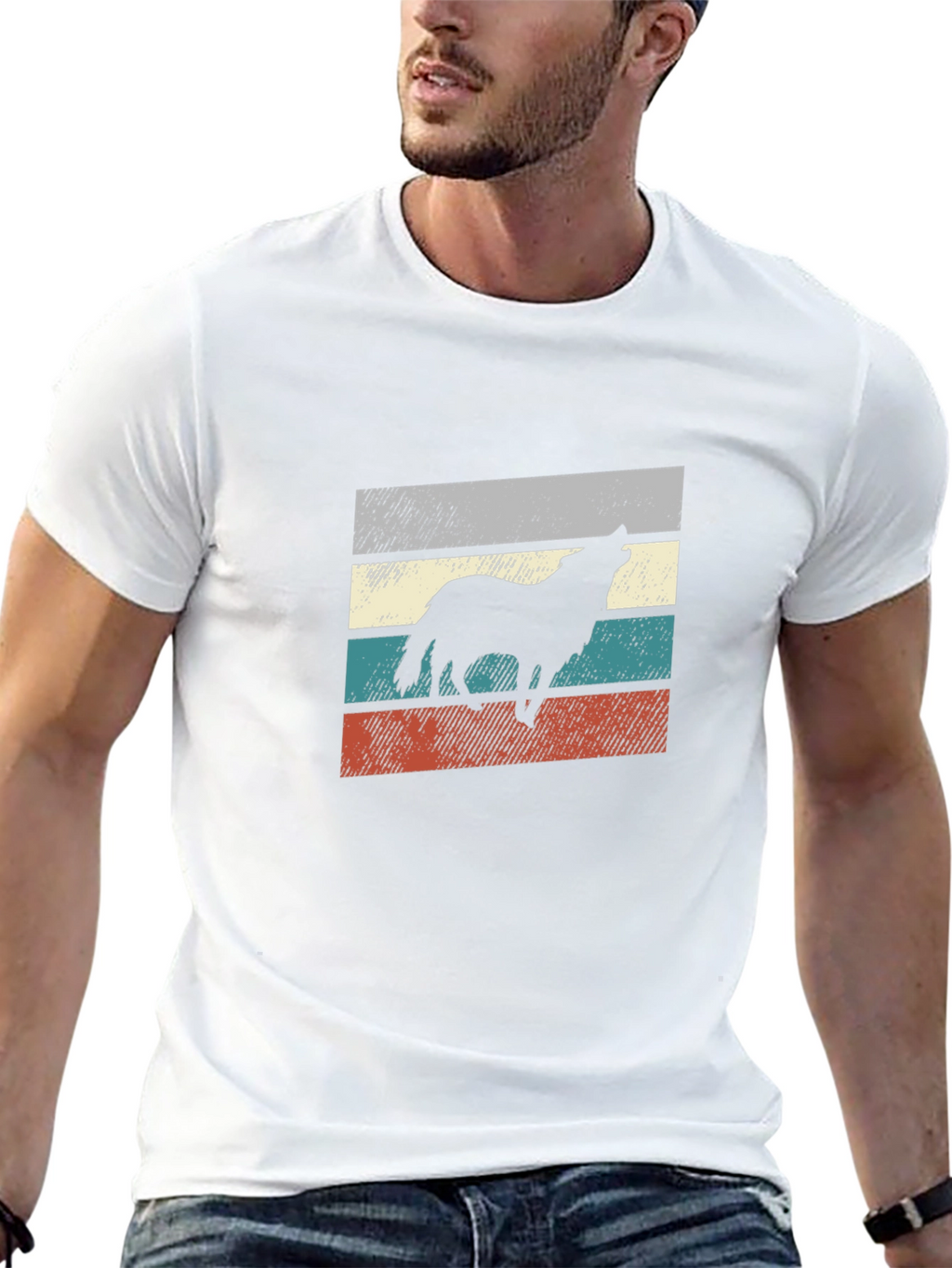 Retro Wolf Silhouette Graphic Tee