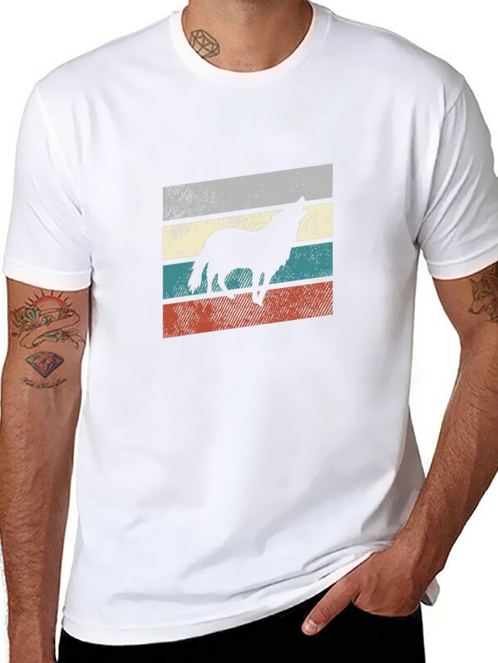 Retro Wolf Silhouette Graphic Tee