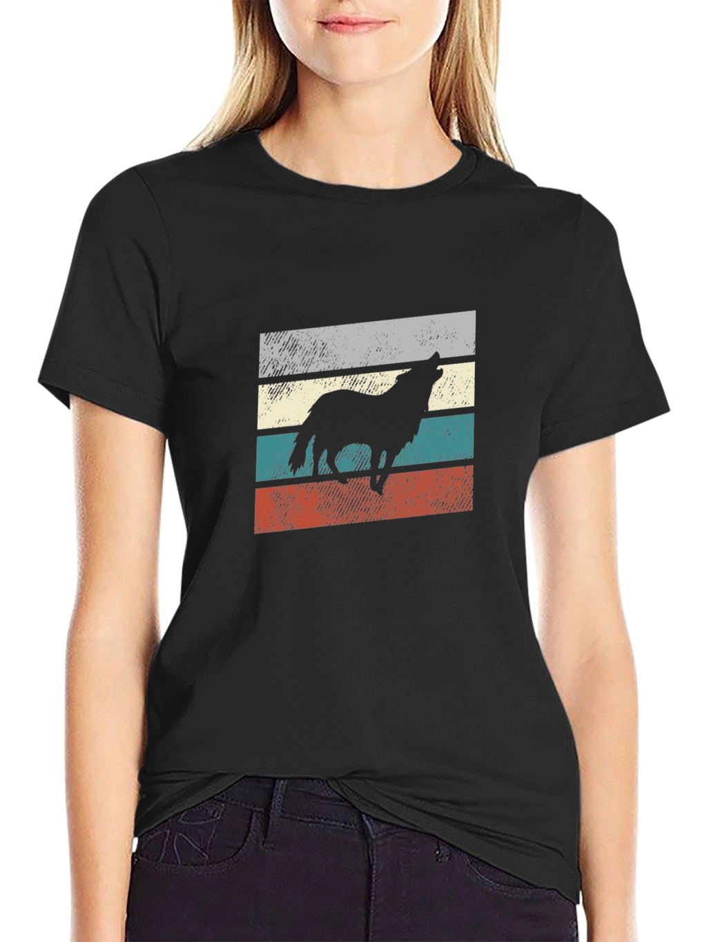 Retro Wolf Silhouette Graphic Tee