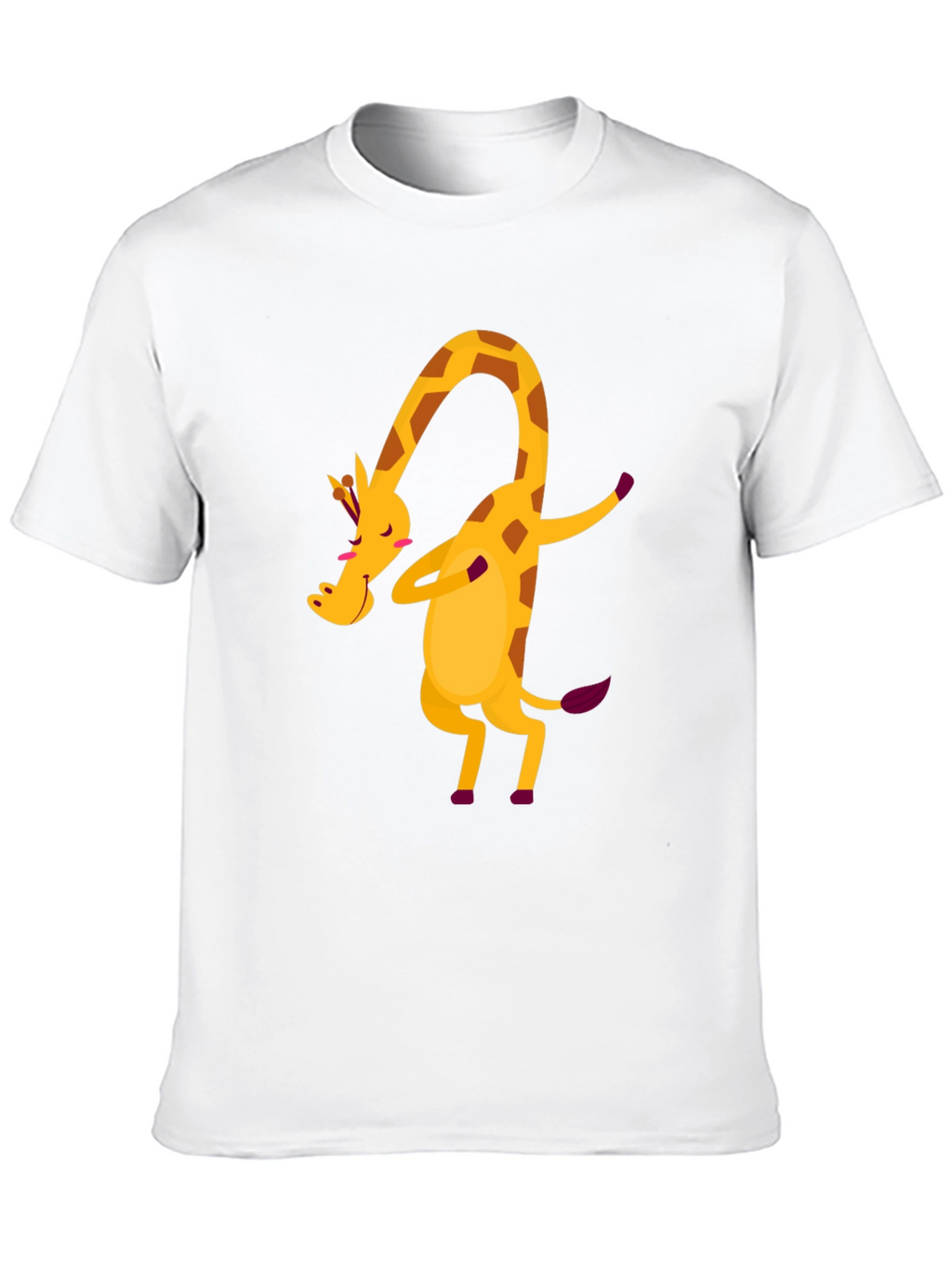 Dabbing Giraffe Graphic Tee - Fun Black T-Shirt