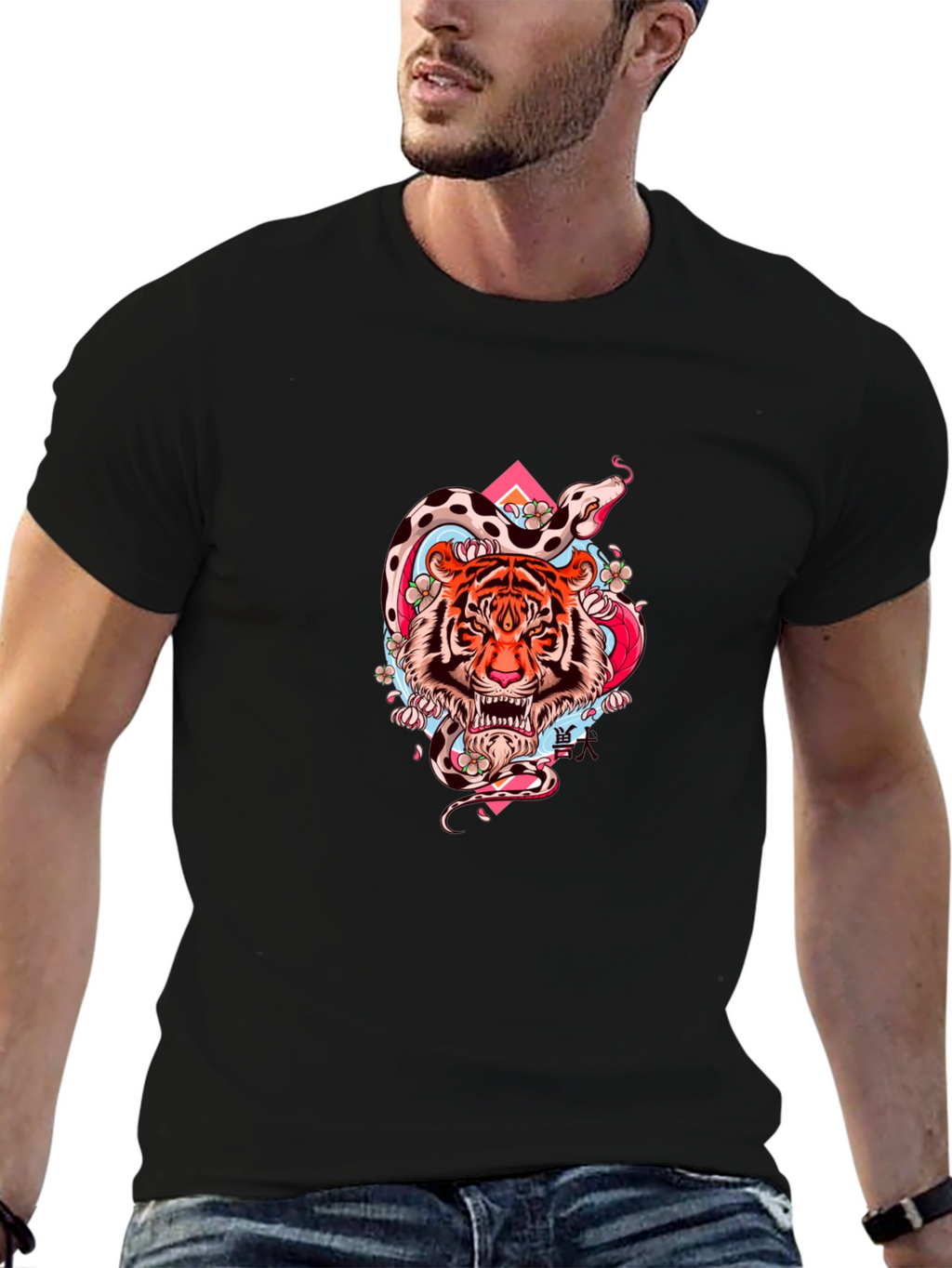 Tiger & Snake Graphic Tee - Cool Streetwear