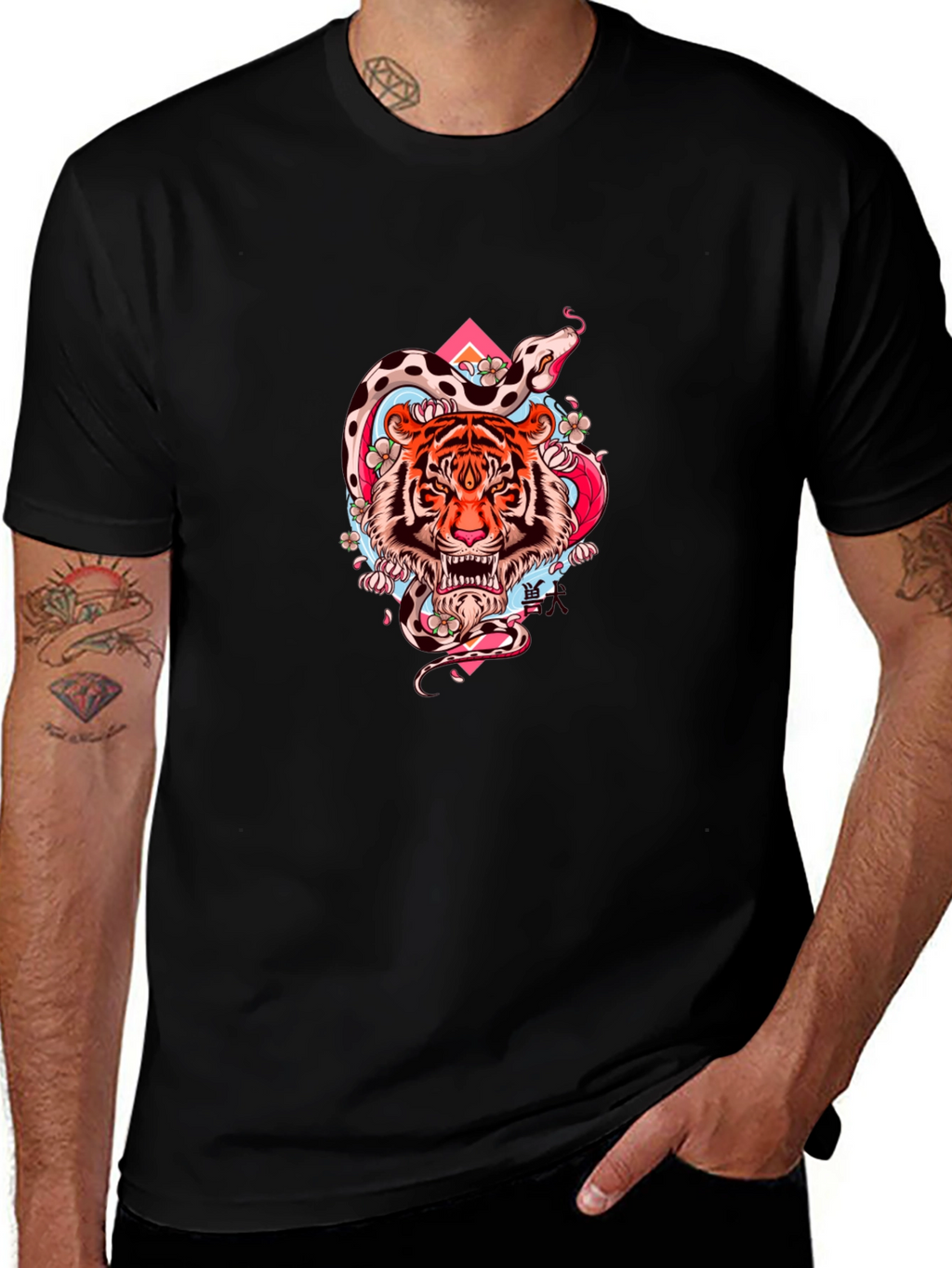 Tiger & Snake Graphic Tee - Cool Streetwear