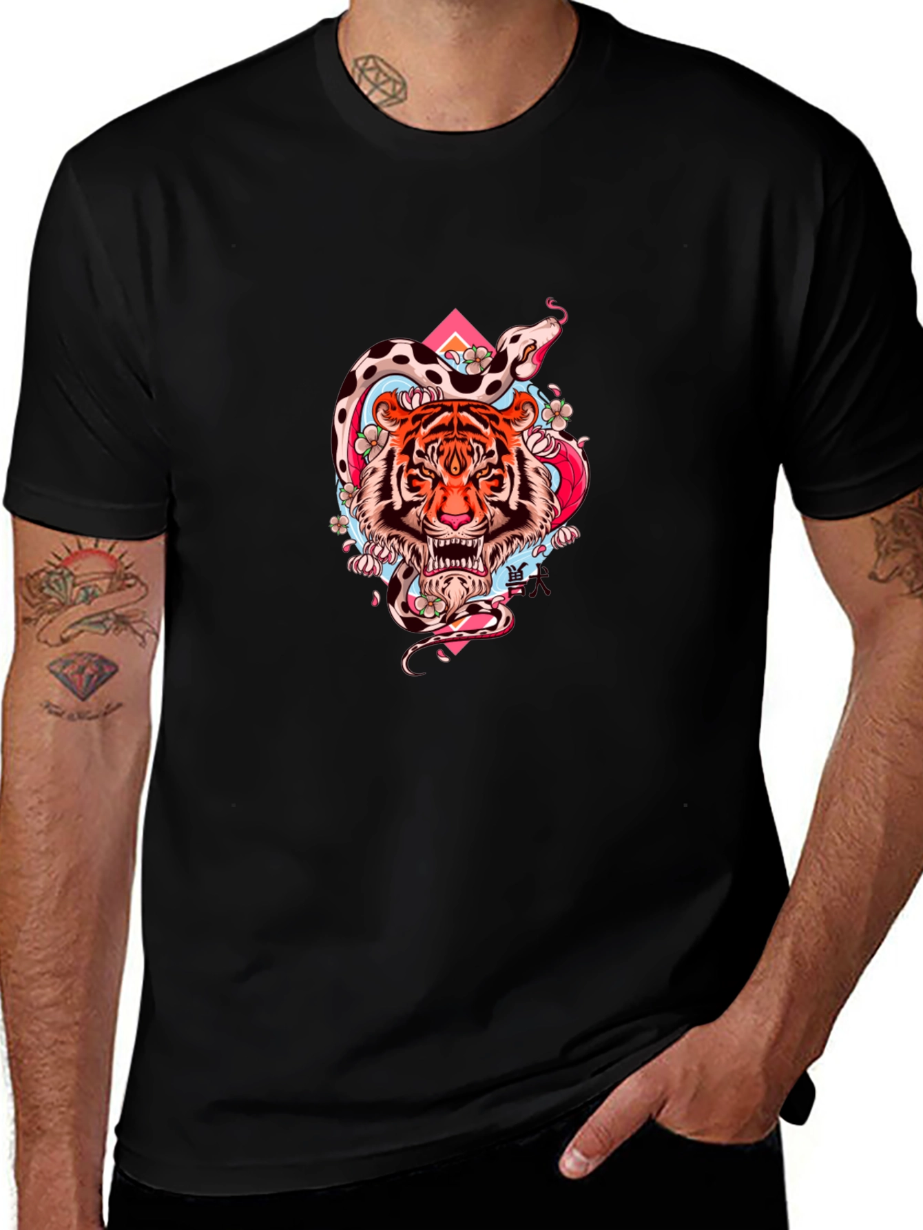 Tiger & Snake Graphic Tee - Cool Streetwear