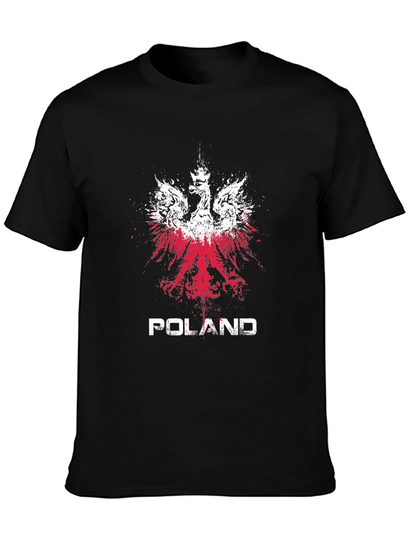 Poland Flag Eagle Black T-Shirt