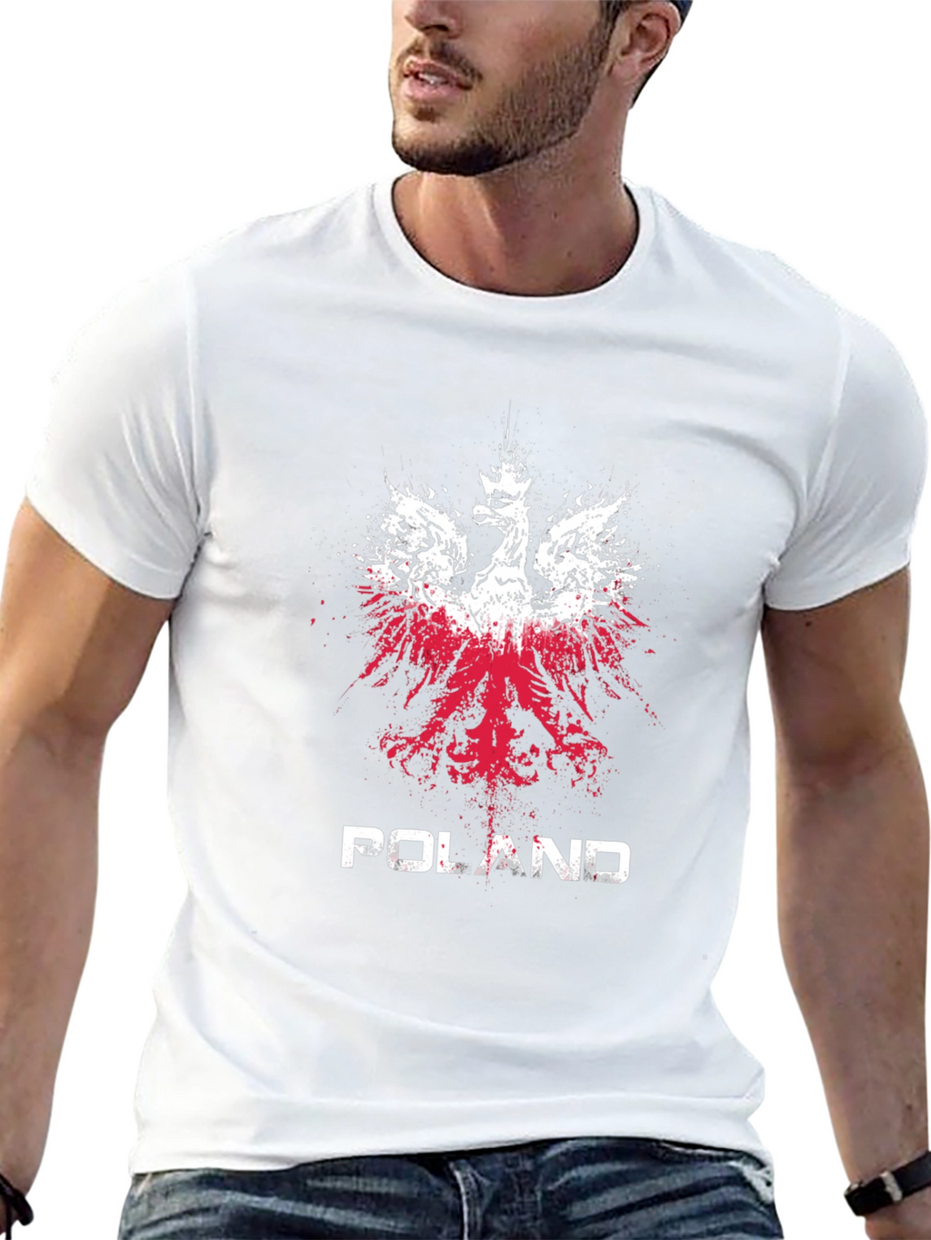 Poland Flag Eagle Black T-Shirt