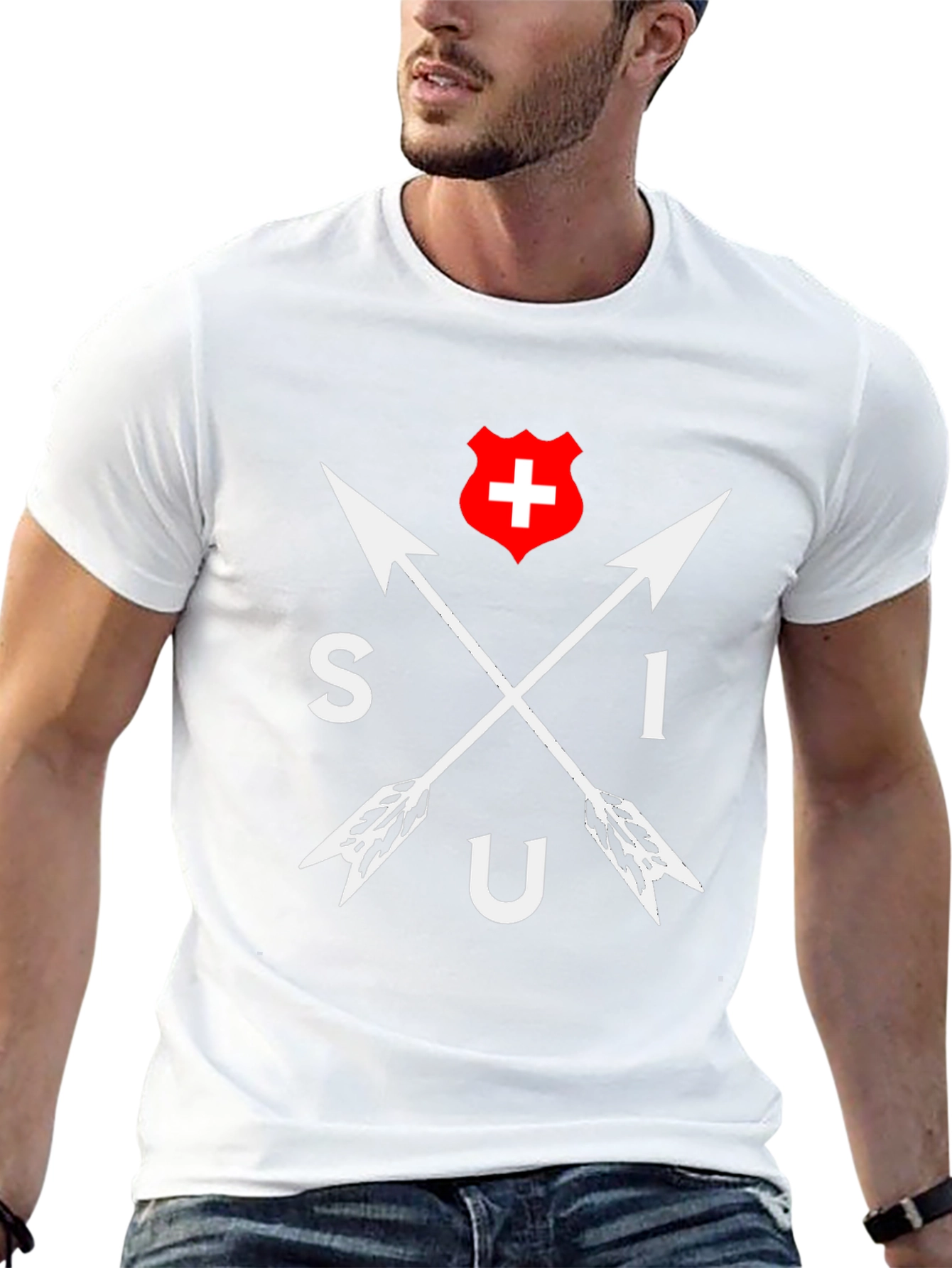 SIU Switzerland Arrow T-Shirt - Black Cotton Tee