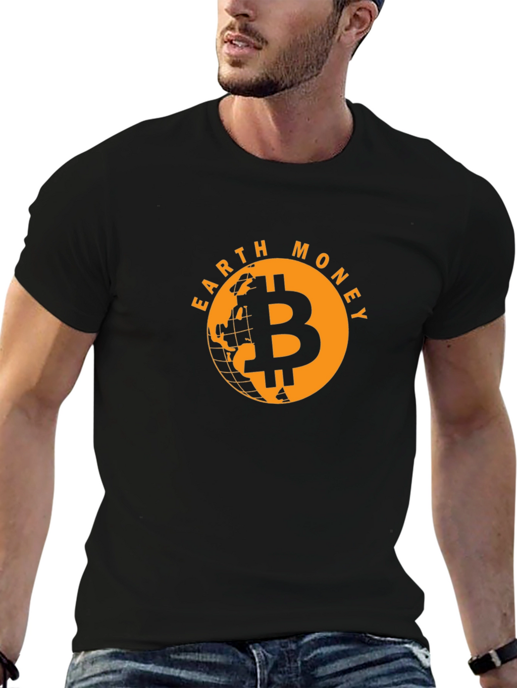 Earth Money Bitcoin T-Shirt - Black