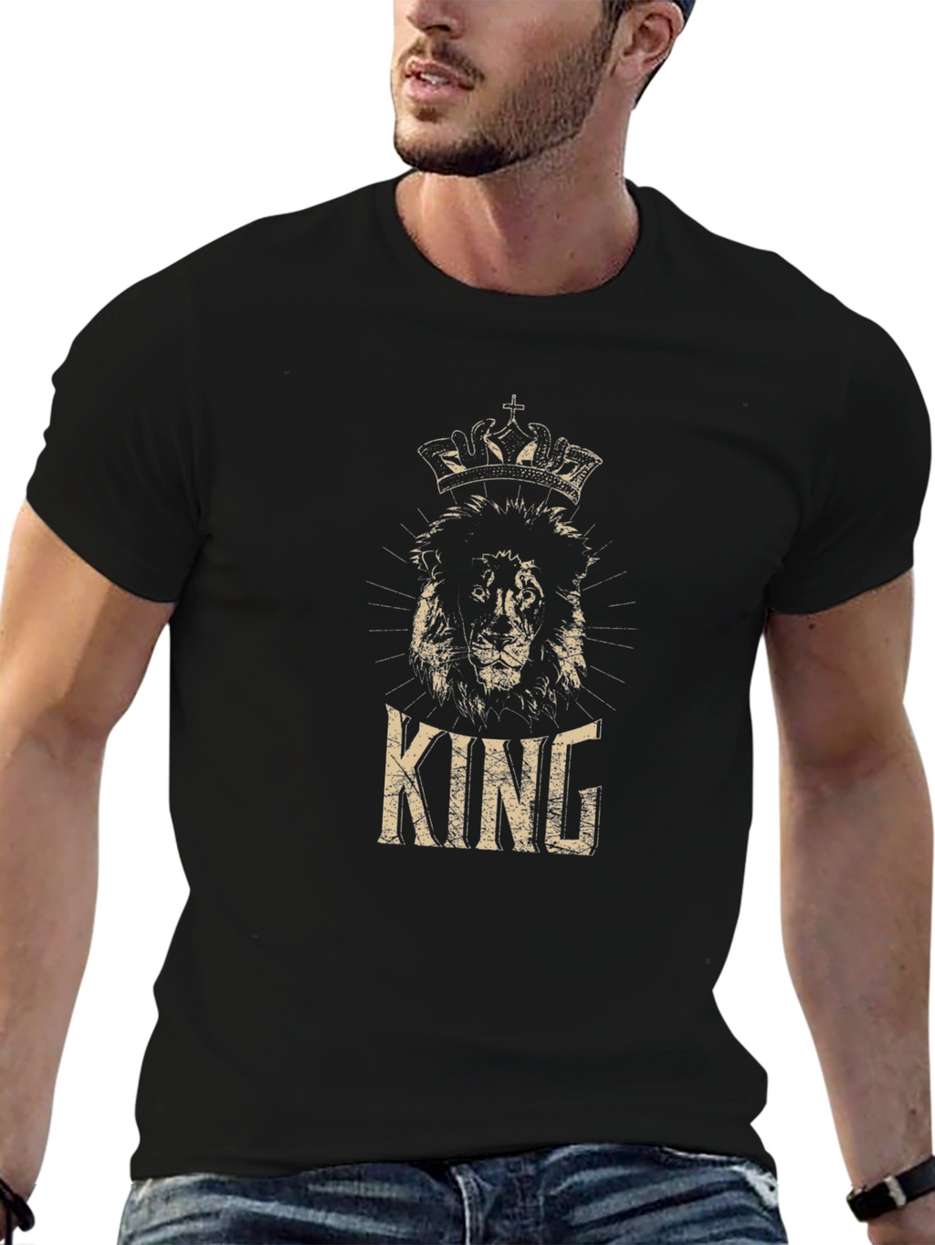 King Lion Graphic Tee - Mens Black T-Shirt