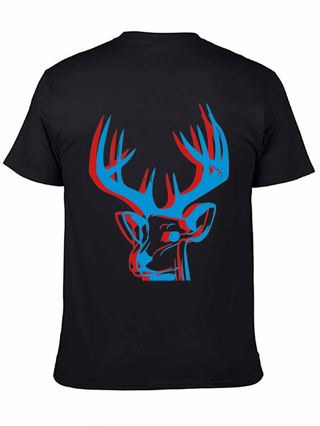Modern Deer Graphic Tee - Black