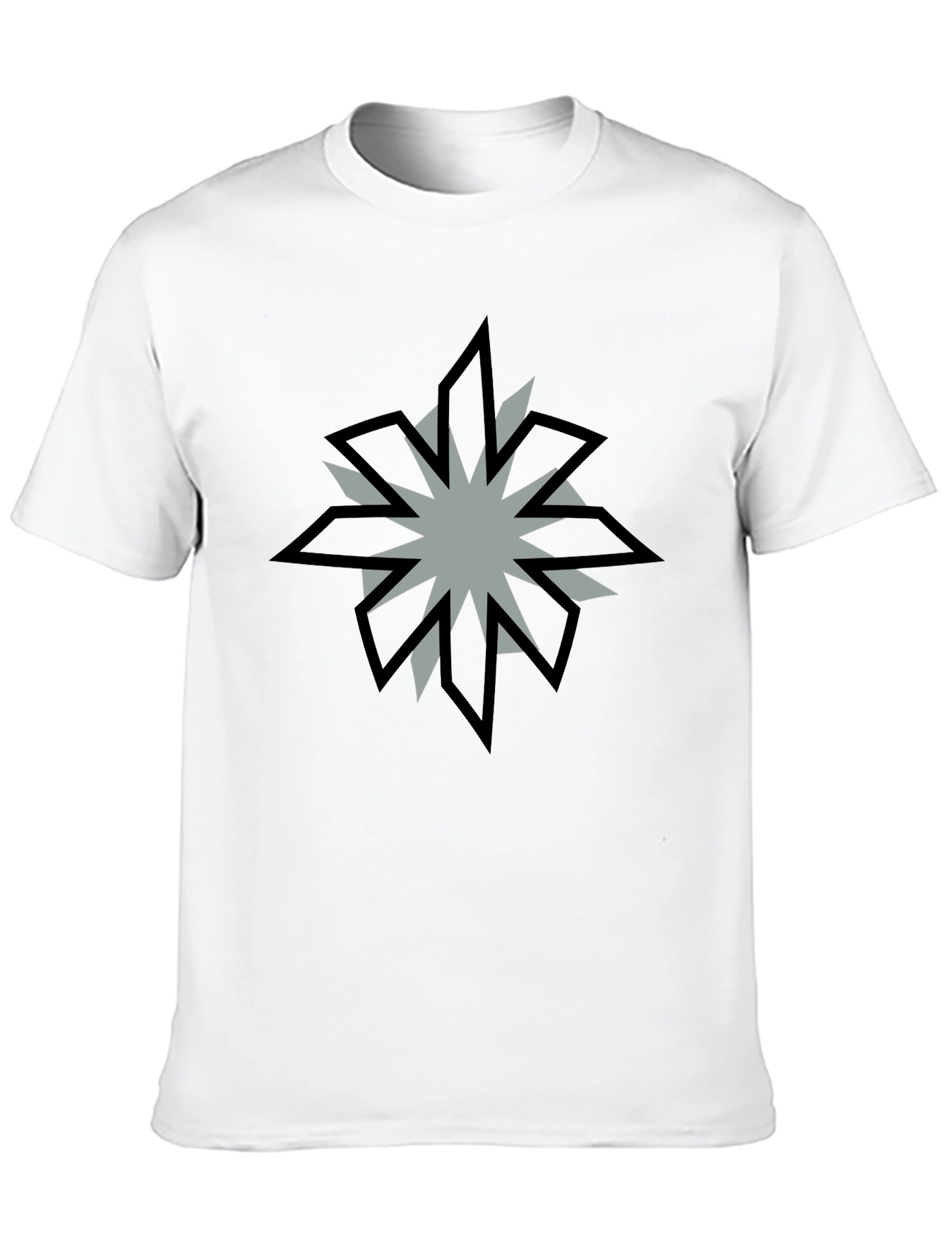 Geometric Starburst Graphic Black T-Shirt