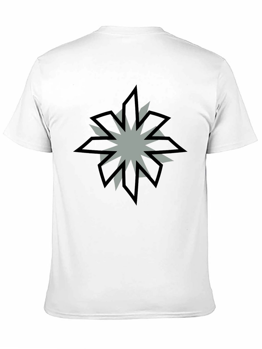 Geometric Starburst Graphic Black T-Shirt