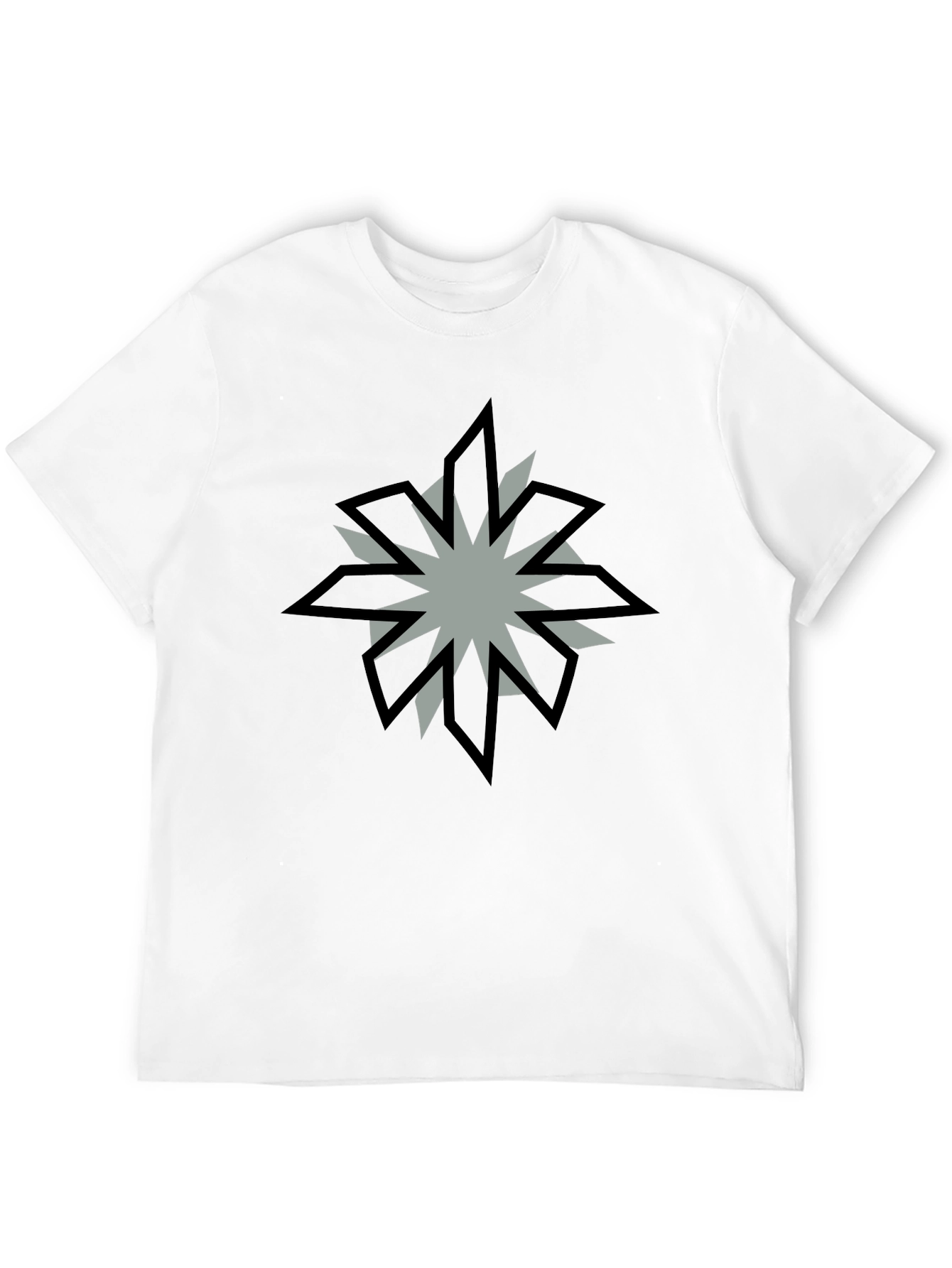 Geometric Starburst Graphic Black T-Shirt