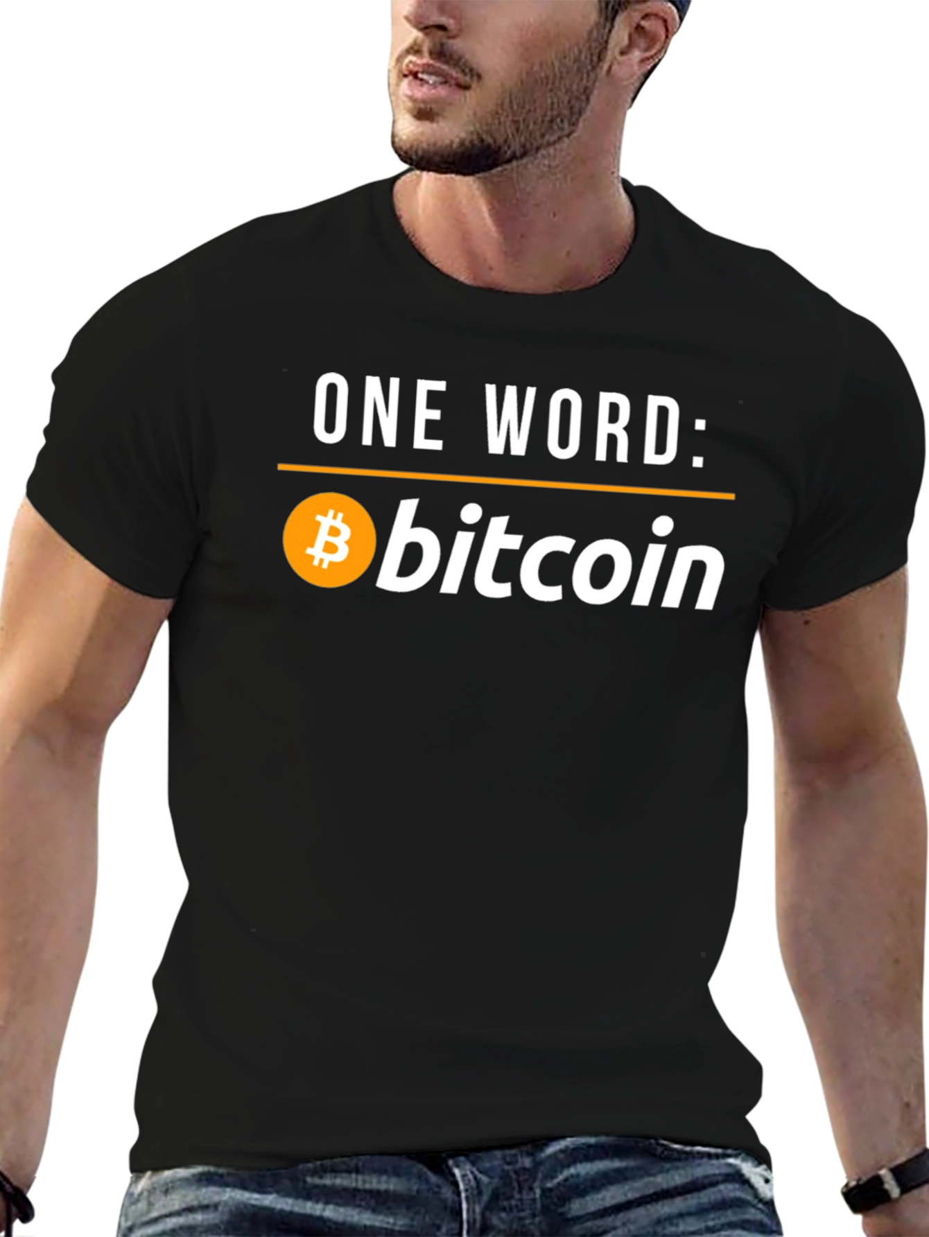One Word: Bitcoin Graphic Tee - Crypto Enthusiast Shirt