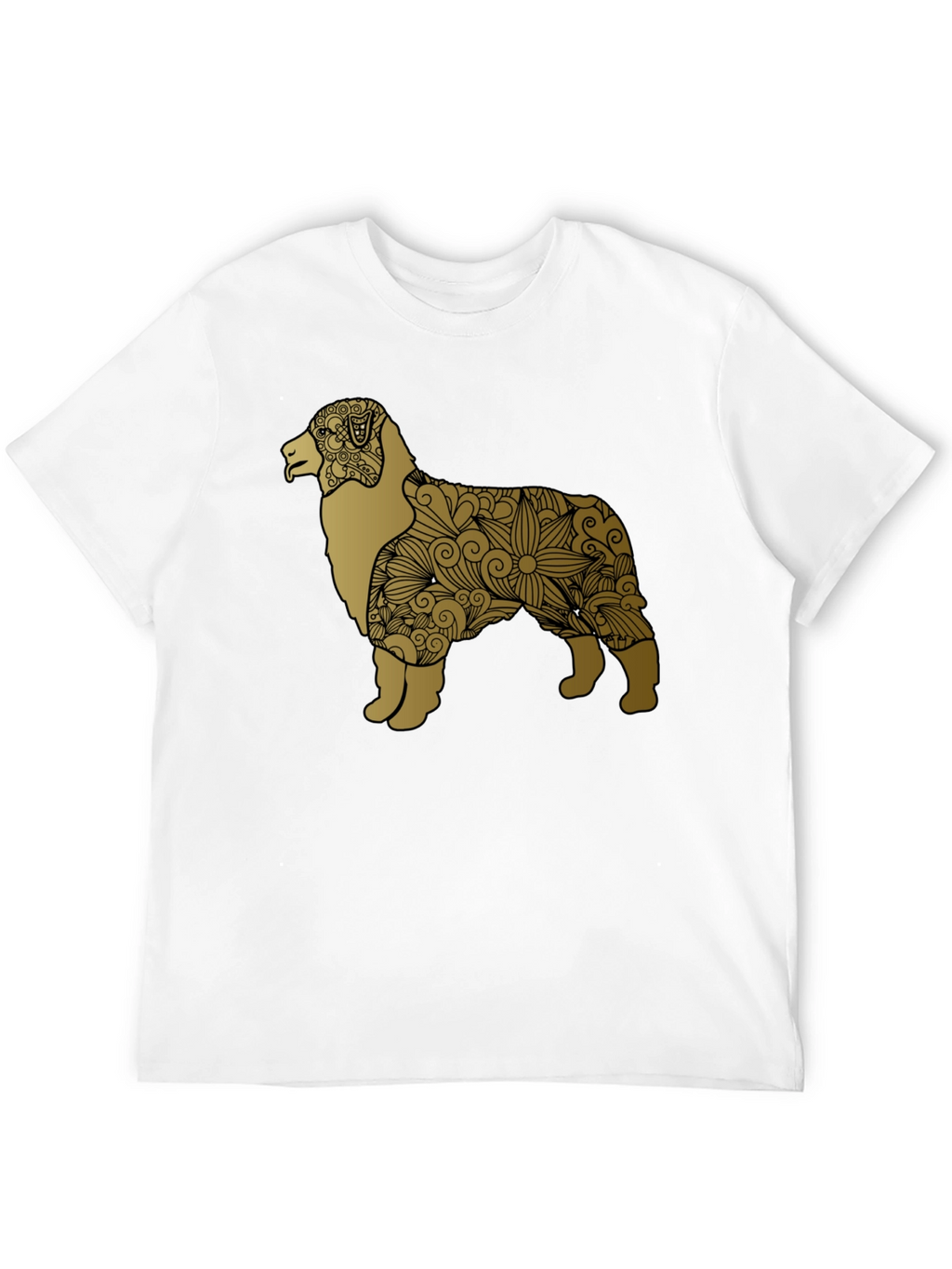 Dog Floral Pattern Tee - Black