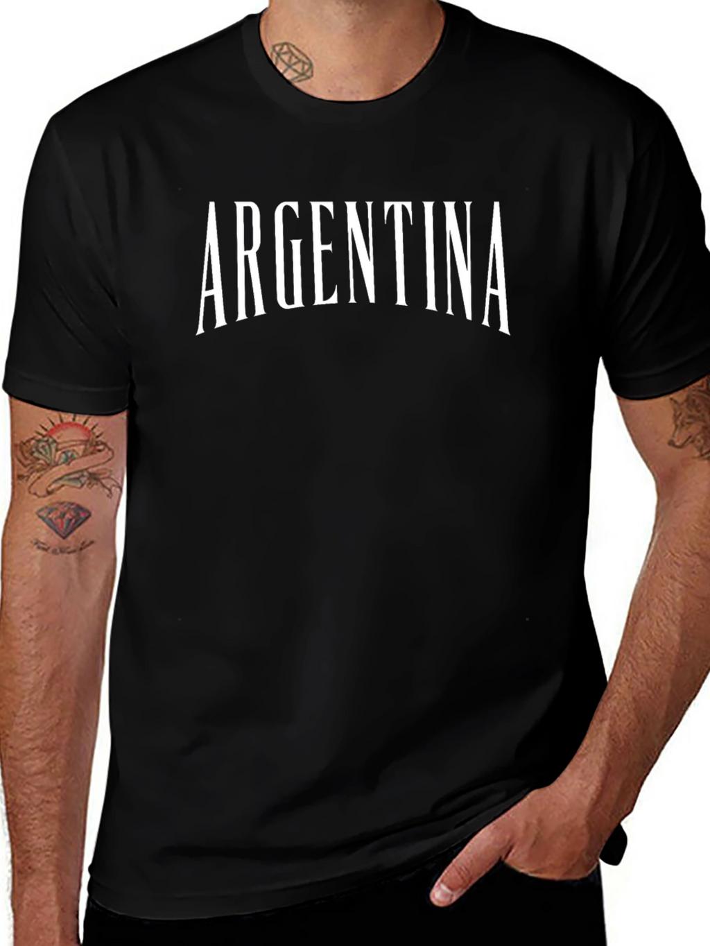 Argentina Text Graphic Black T-Shirt