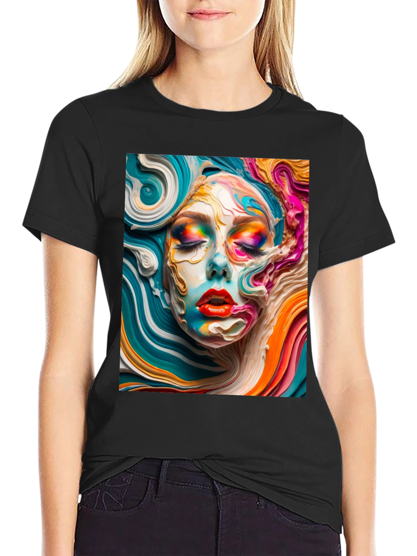 Abstract Face Graphic Tee - Artistic Unisex T-Shirt