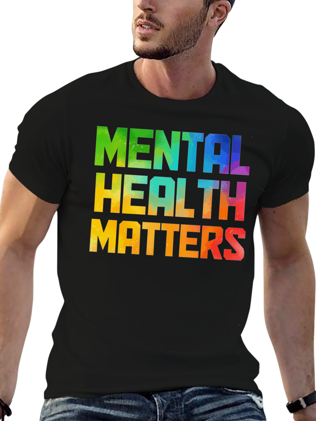 Mental Health Matters Graphic Tee - Black Cotton T-Shirt