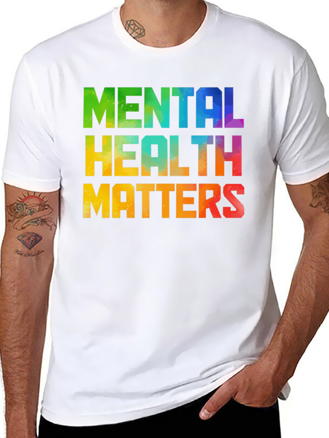 Mental Health Matters Graphic Tee - Black Cotton T-Shirt