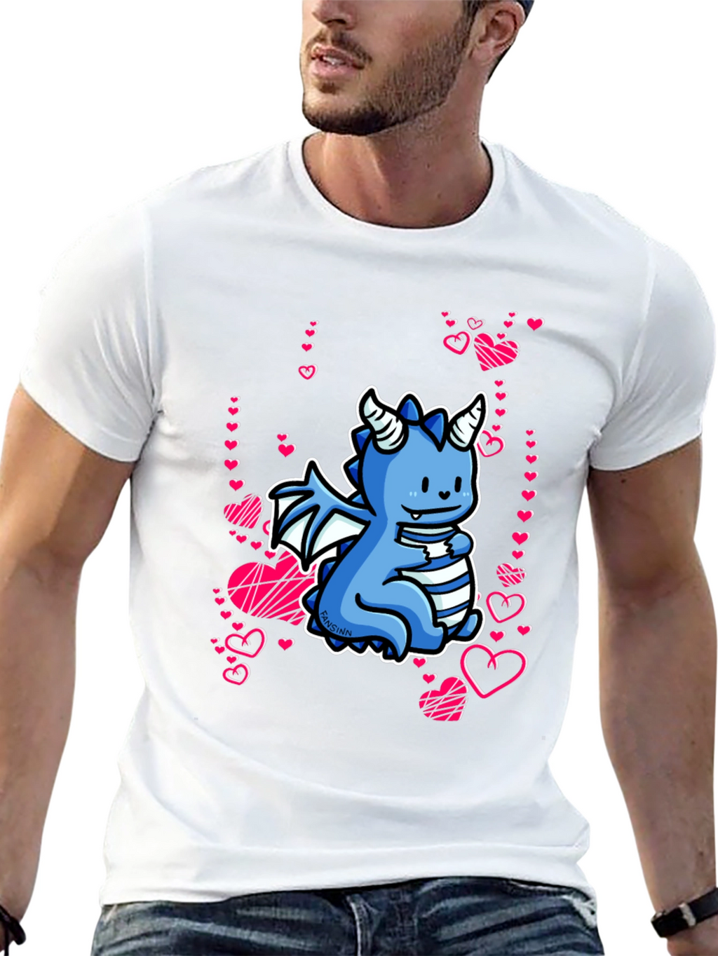 Cute Dragon Valentines Day Graphic Tee