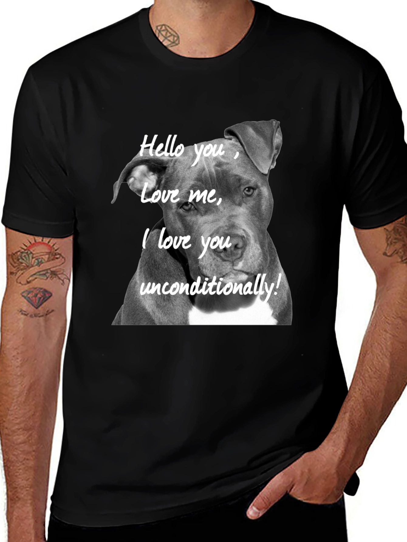 Pitbull Dog Lover Graphic Tee - Hello You Love Me