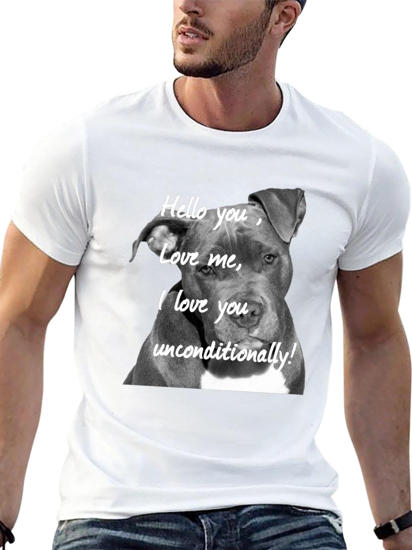 Pitbull Dog Lover Graphic Tee - Hello You Love Me