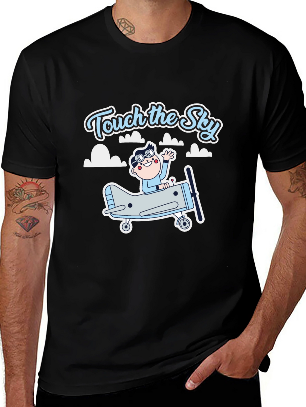 Touch the Sky T-Shirt - Airplane & Pilot Design