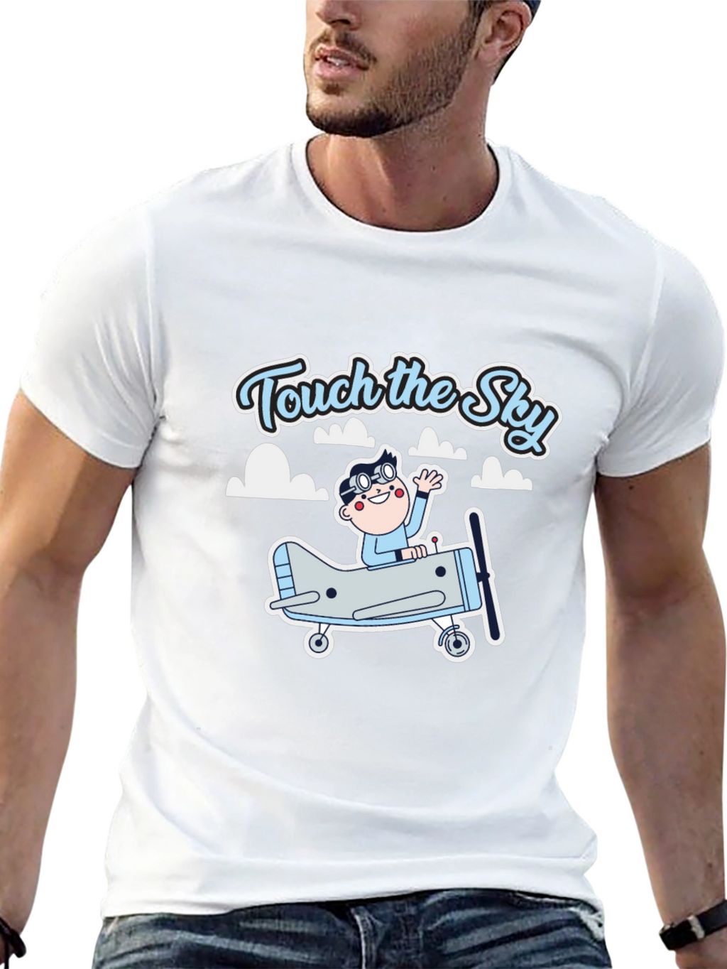 Touch the Sky T-Shirt - Airplane & Pilot Design