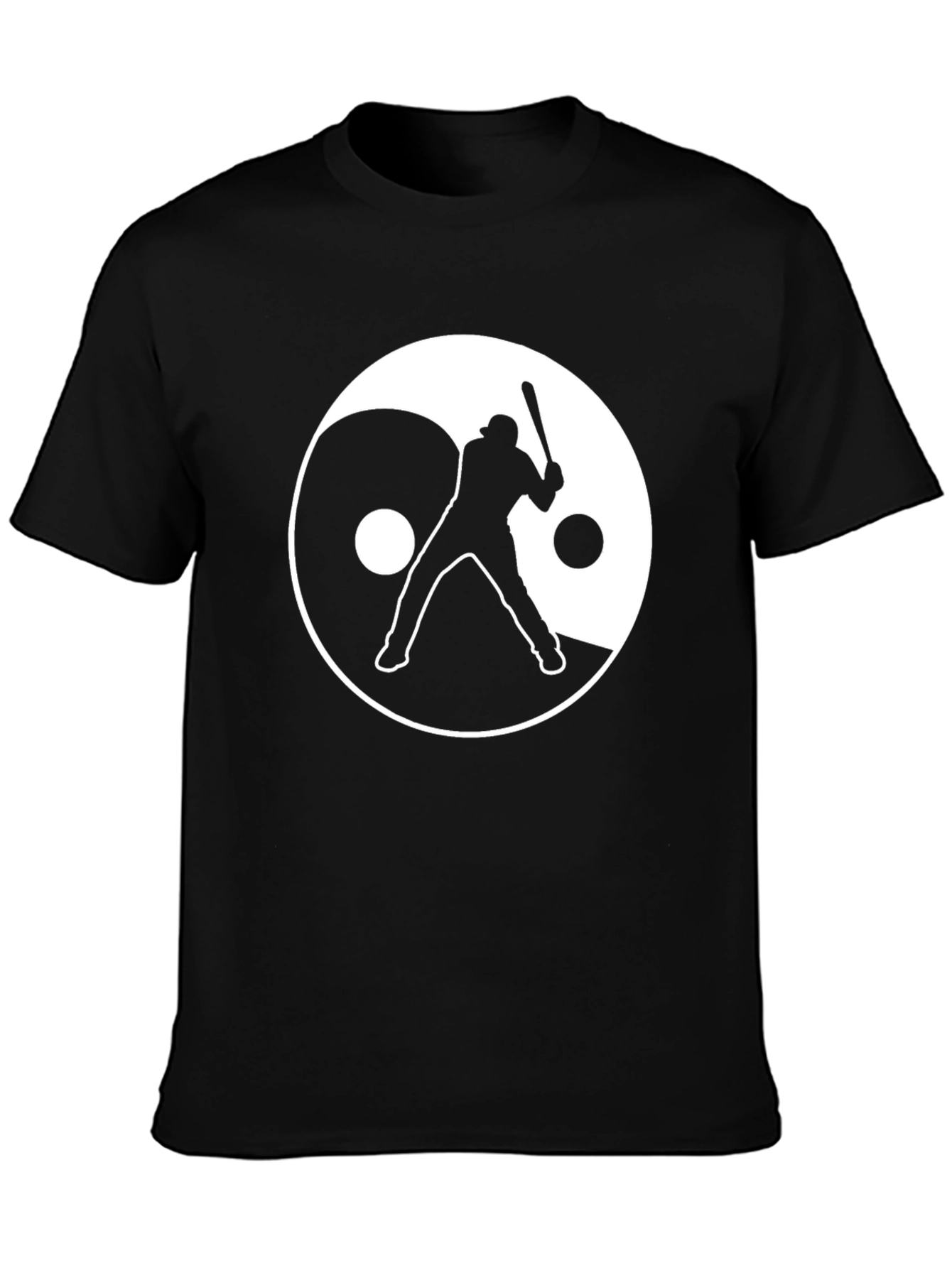 Yin Yang Baseball Graphic Tee - Black