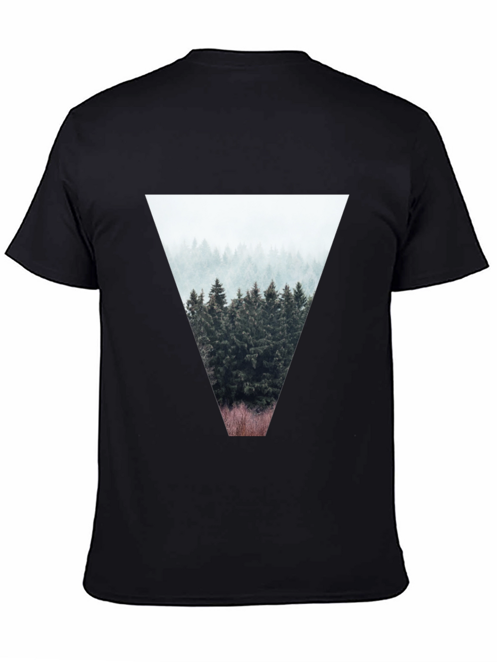 Nature Triangle Graphic T-Shirt - Black