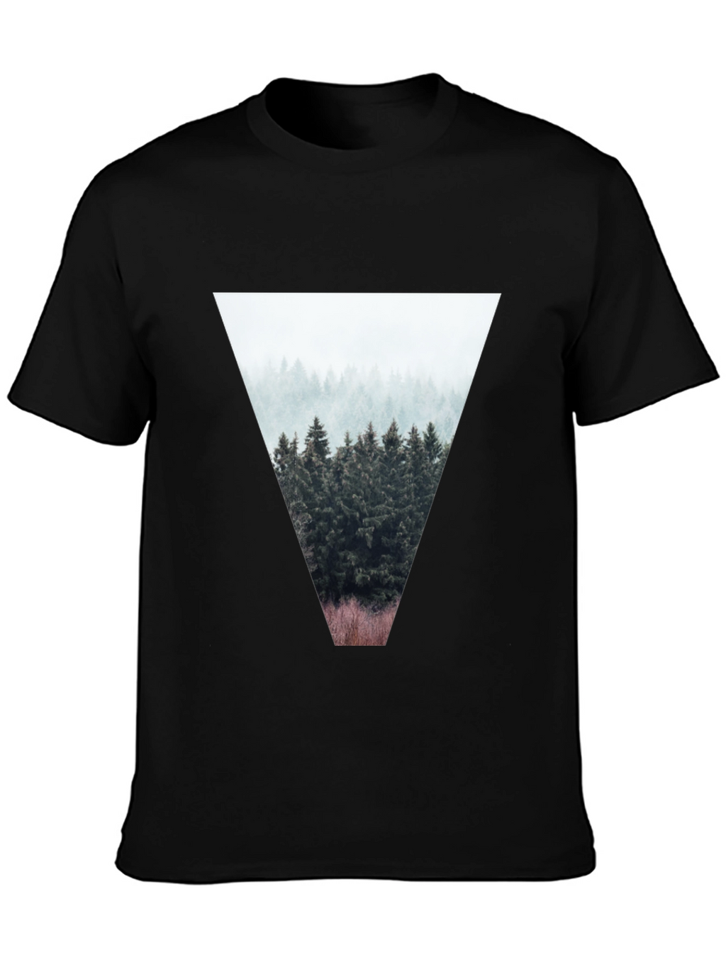 Nature Triangle Graphic T-Shirt - Black