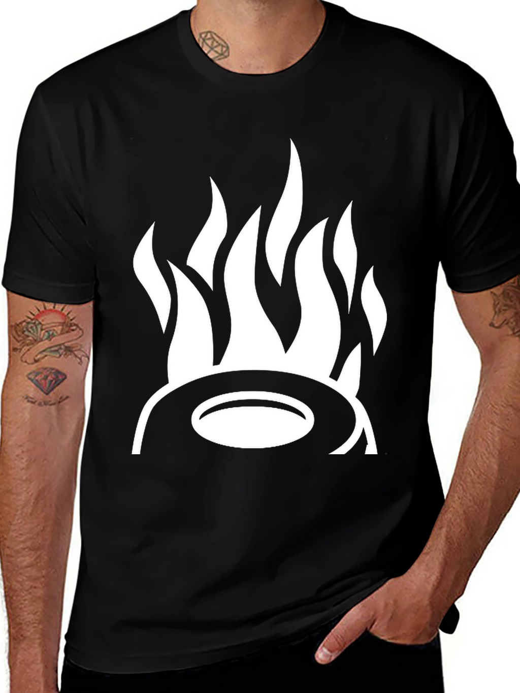 Flame Design Black T-Shirt