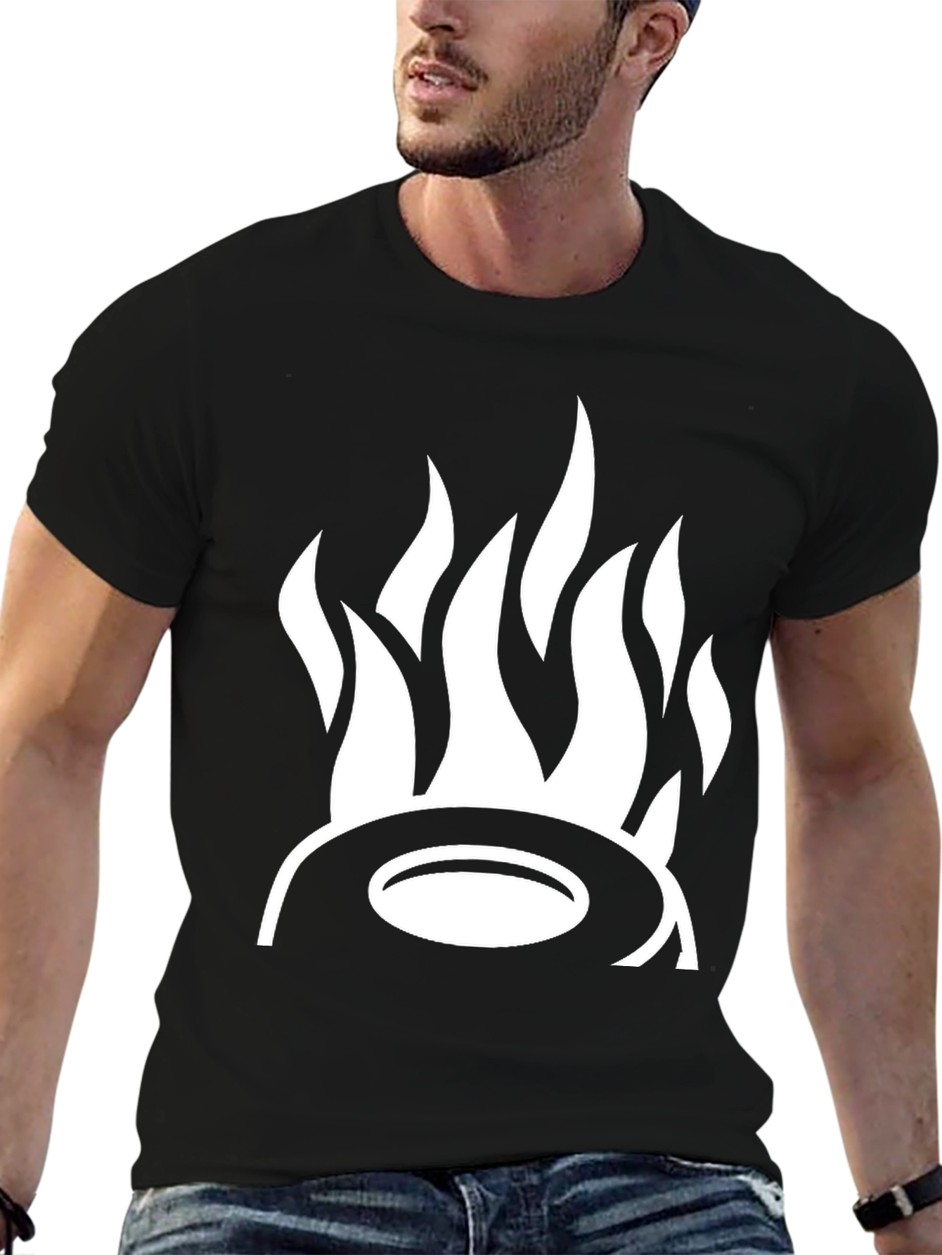 Flame Design Black T-Shirt
