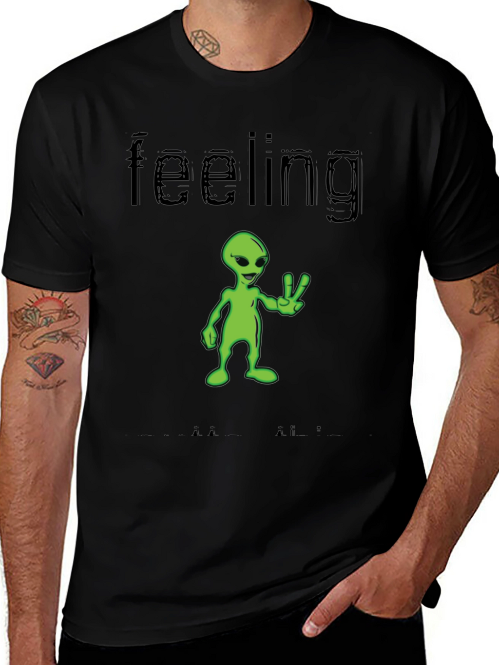 Feeling Alien T-Shirt - Black Graphic Tee