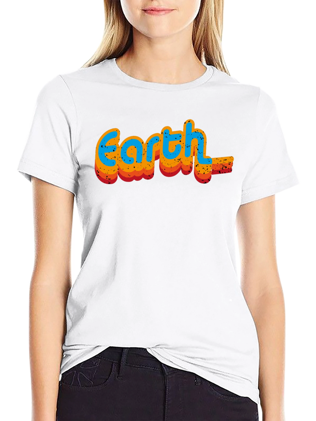 Retro Earth Graphic Black T-Shirt