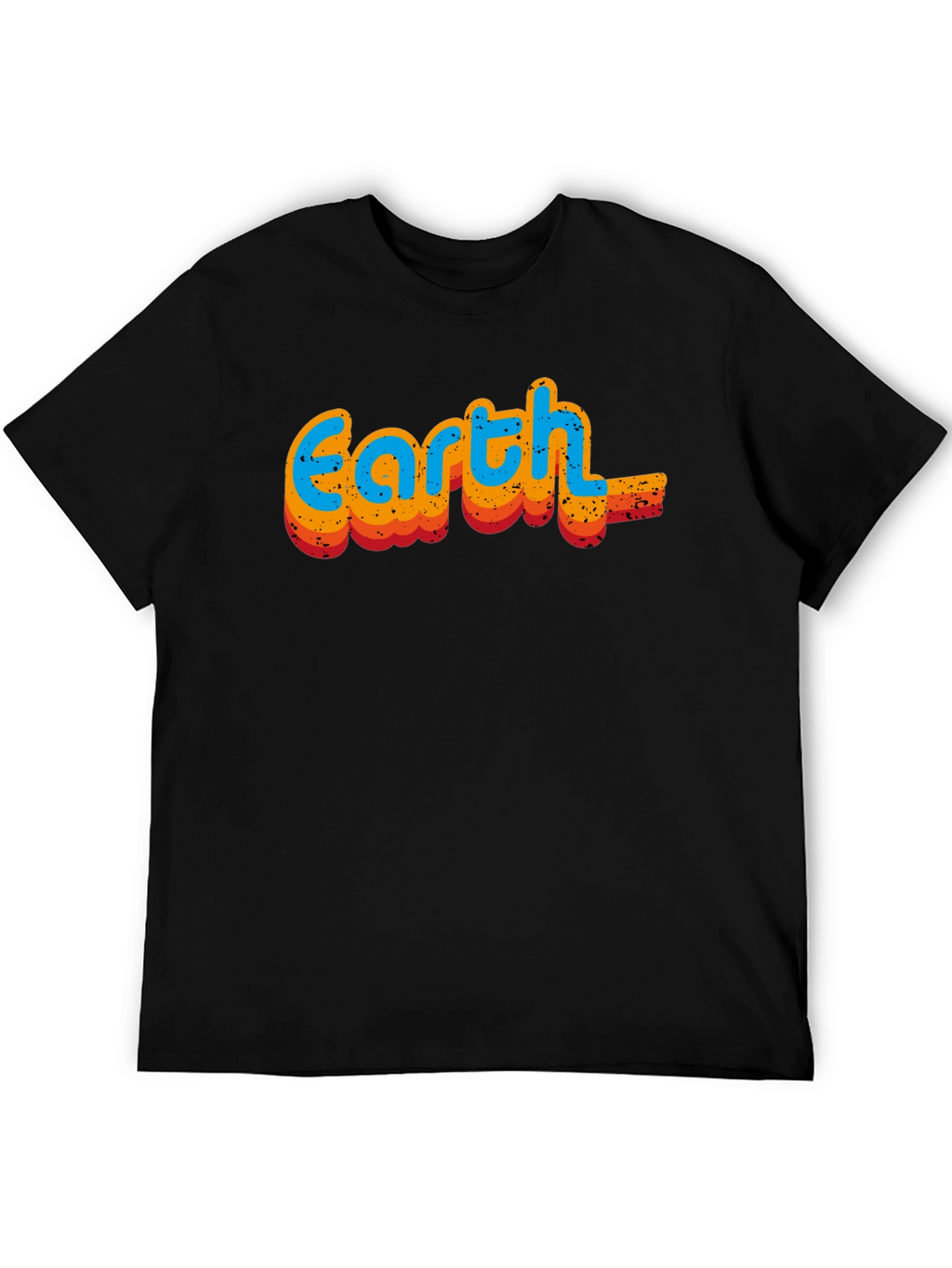 Retro Earth Graphic Black T-Shirt