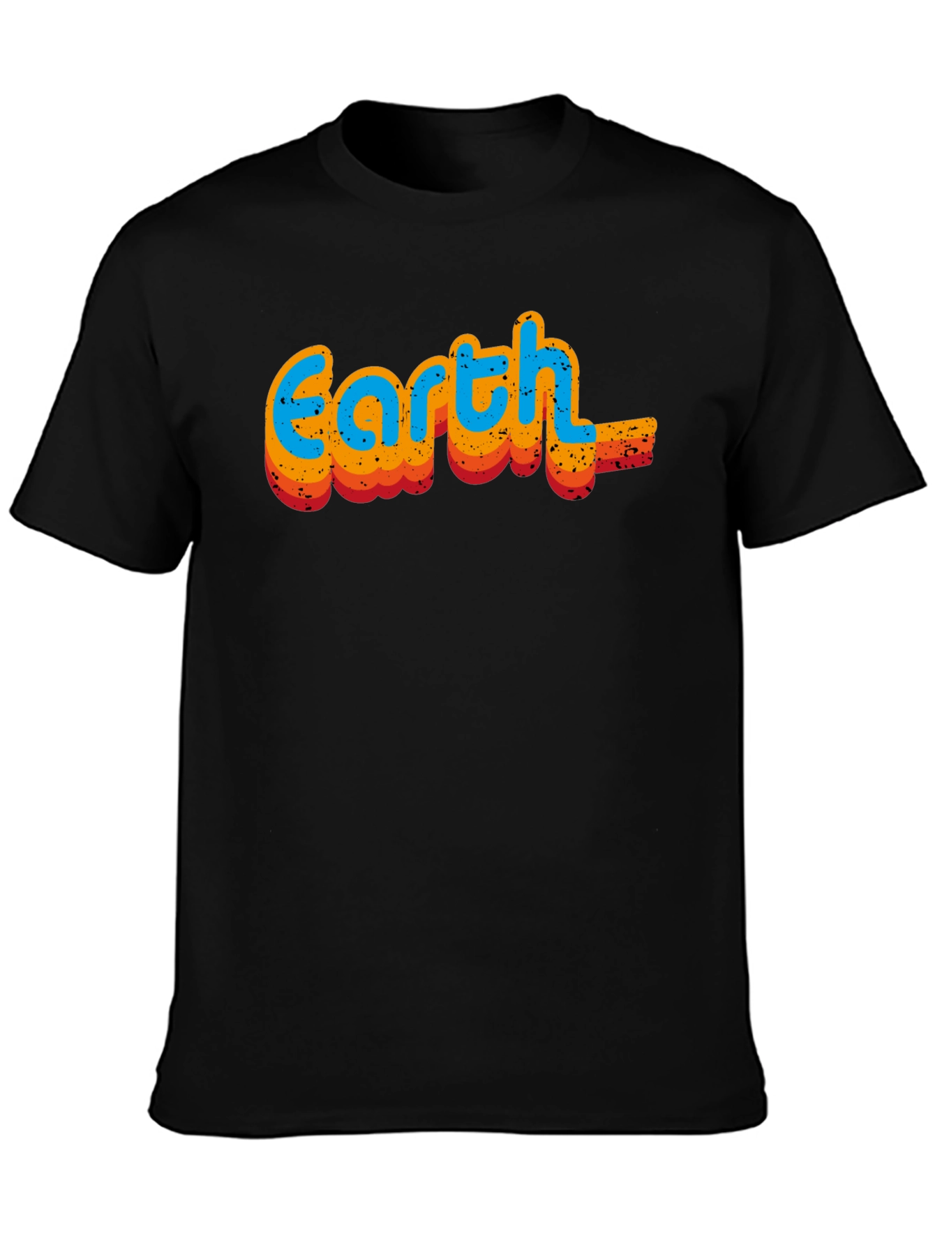 Retro Earth Graphic Black T-Shirt