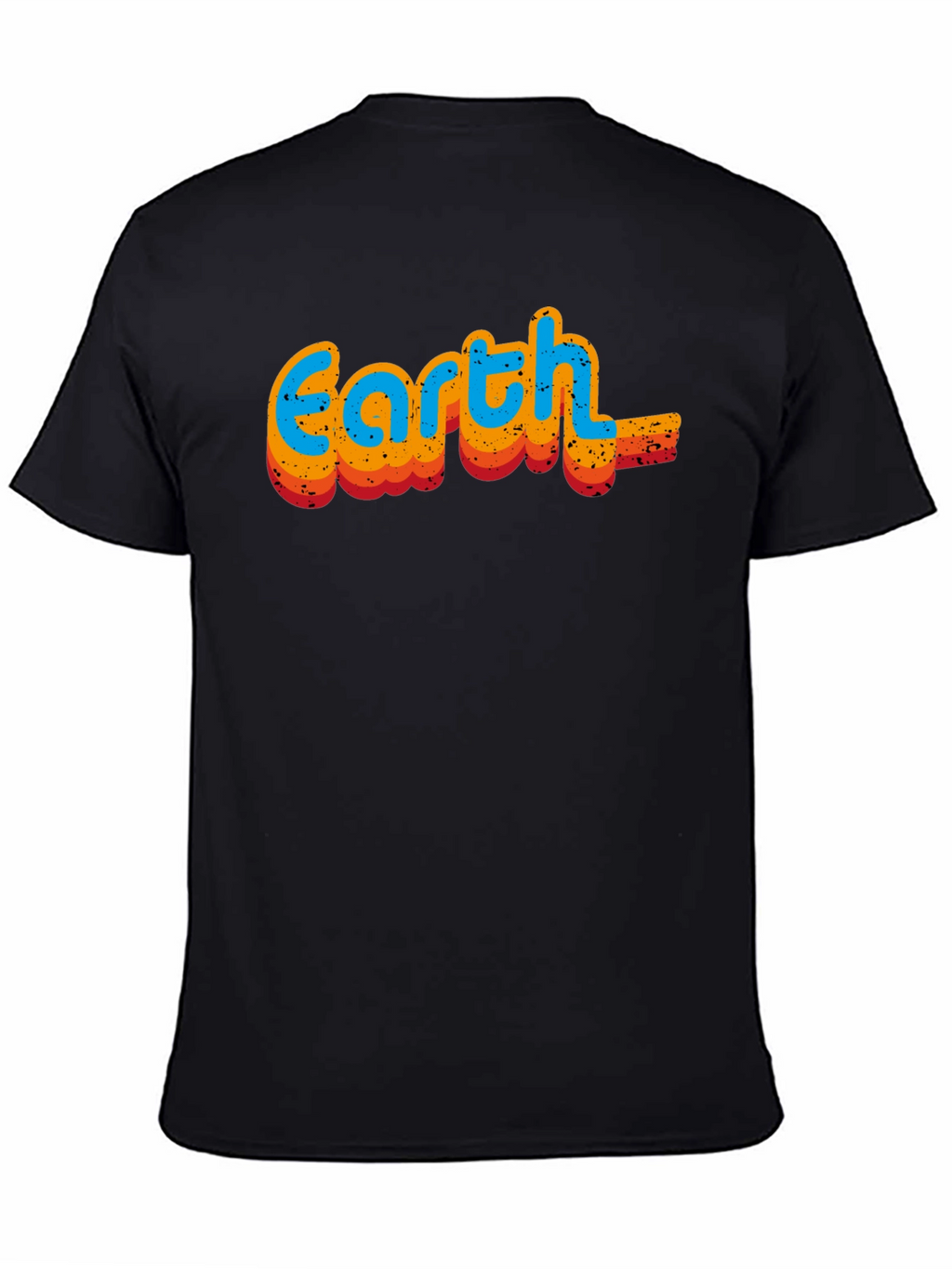 Retro Earth Graphic Black T-Shirt
